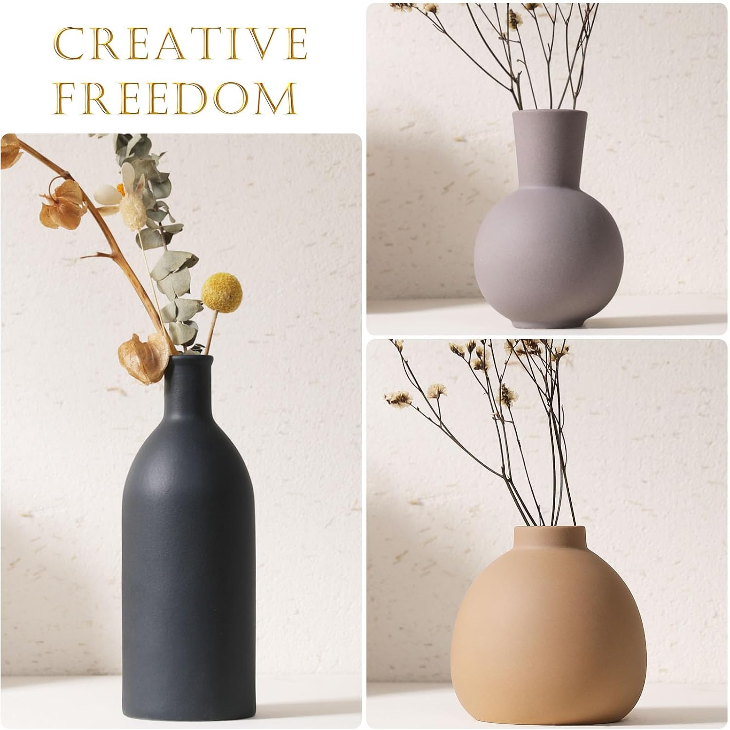 Ceramic Vase / Handcrafted Ceramic Vases / Set B / Set of 3