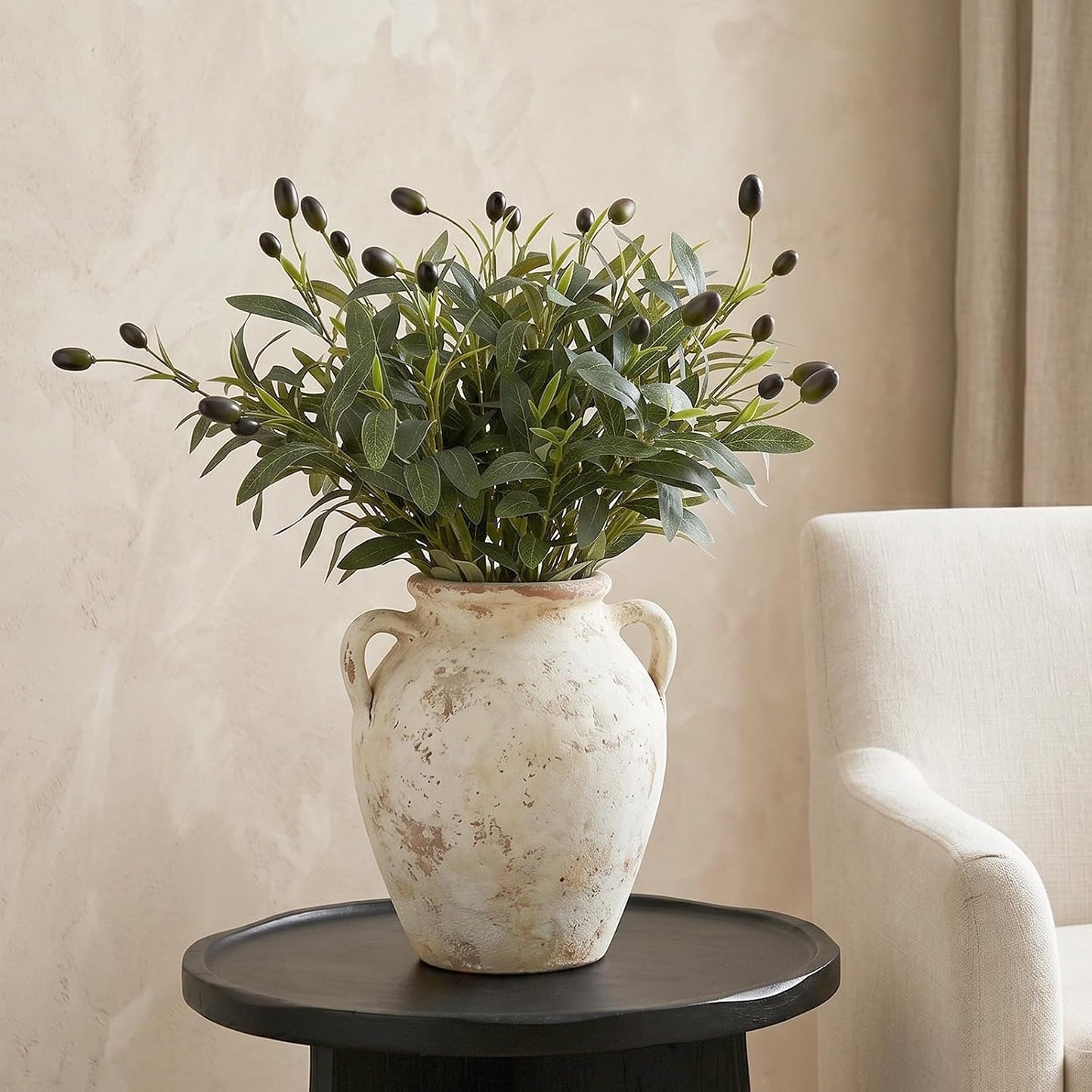 Faux Olive Tree Branches / Green / 19.6 Inch / Set of 6