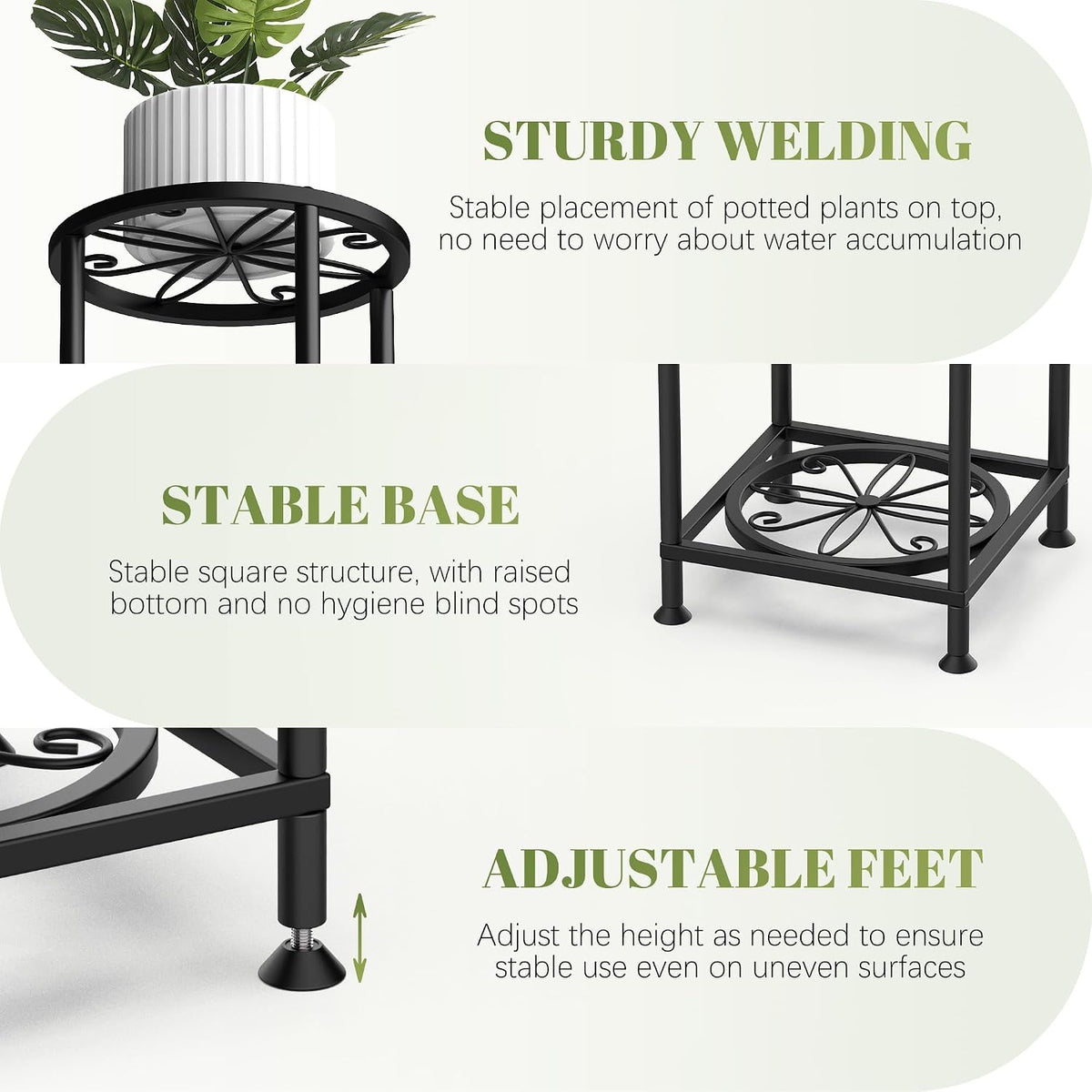 4 Tier Plant Stand Indoor Outdoor, Metal Flower Shelf Display Holder Corner | Multiple Plants Rack Tall Holder, Sturdy