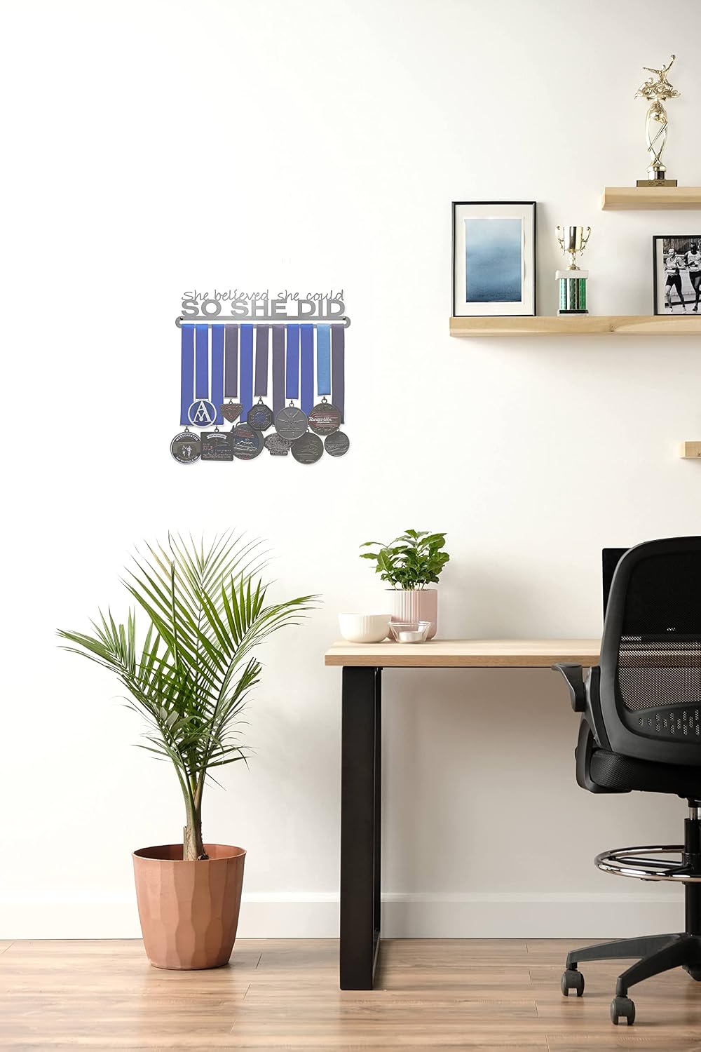 Allied Medal Hangers - She Believed She Could So She Did (Text Only): Awards Display Rack Holder - Multiple Size