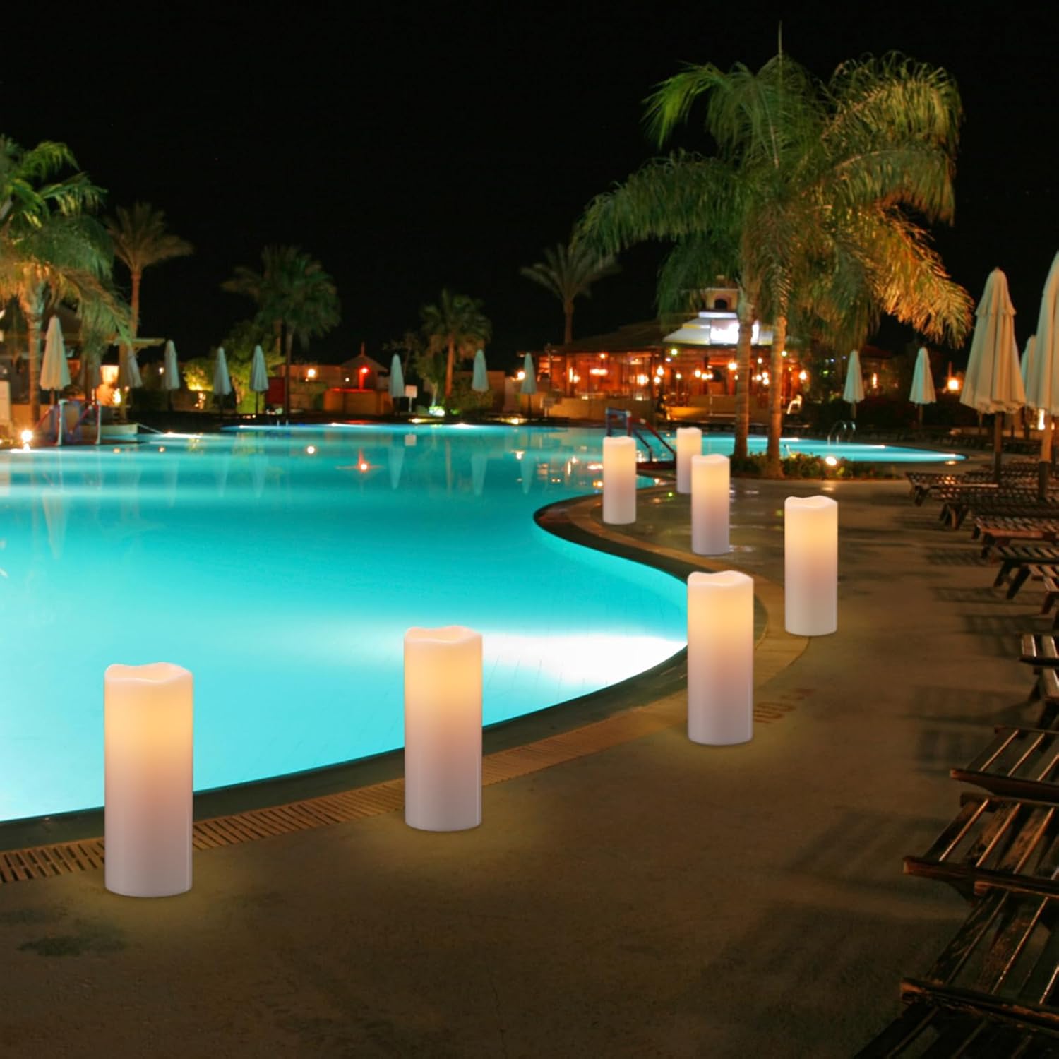 Eldnacele 10"x4" Large Outdoor Flameless Pillar Candles with Remote Timer | Battery Operated Candles LED Flickering