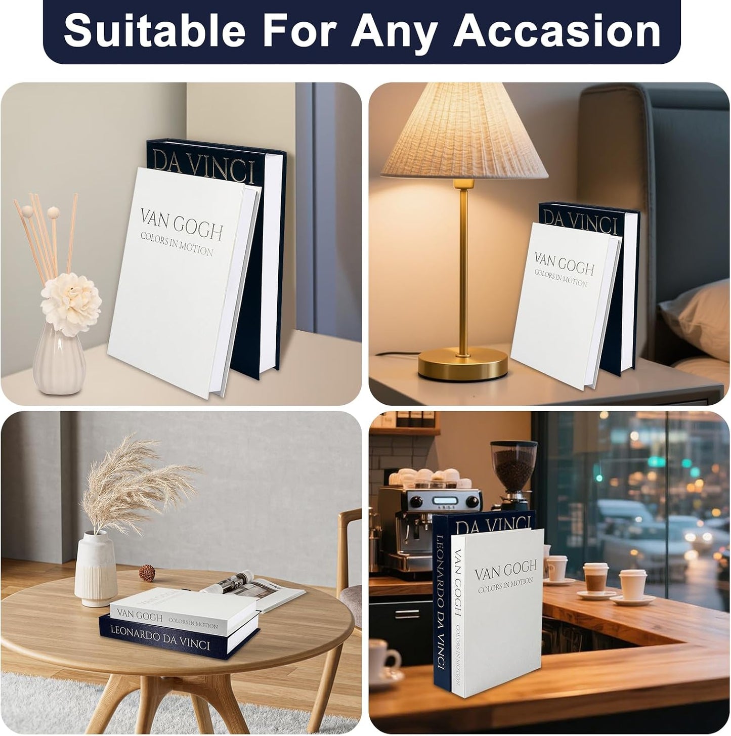 Linen Decorative Boxes for Aesthetic Room Decoration / Black+white / Set of 2