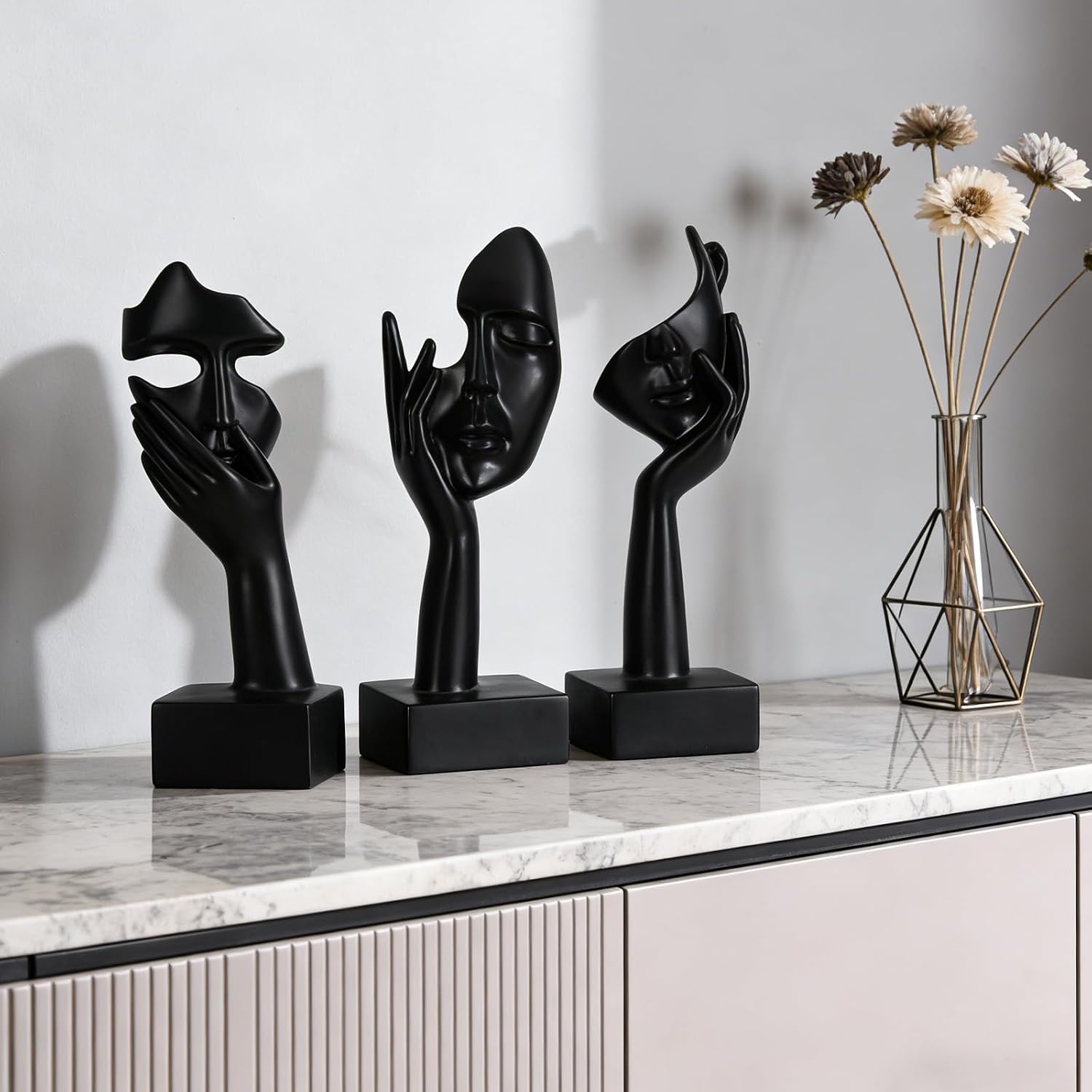 Thinker Large Statue Set / Black / Set of 9