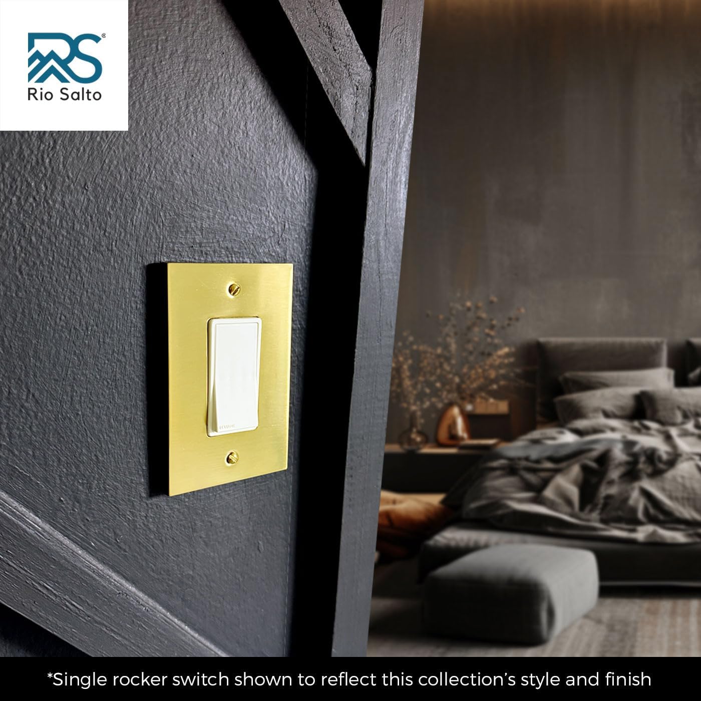 Rio Salto Modern Metal Vibrant Yellow Gold Double Decorator Wall Outlet Cover Light Switch Double Rocker Decorator Wall
