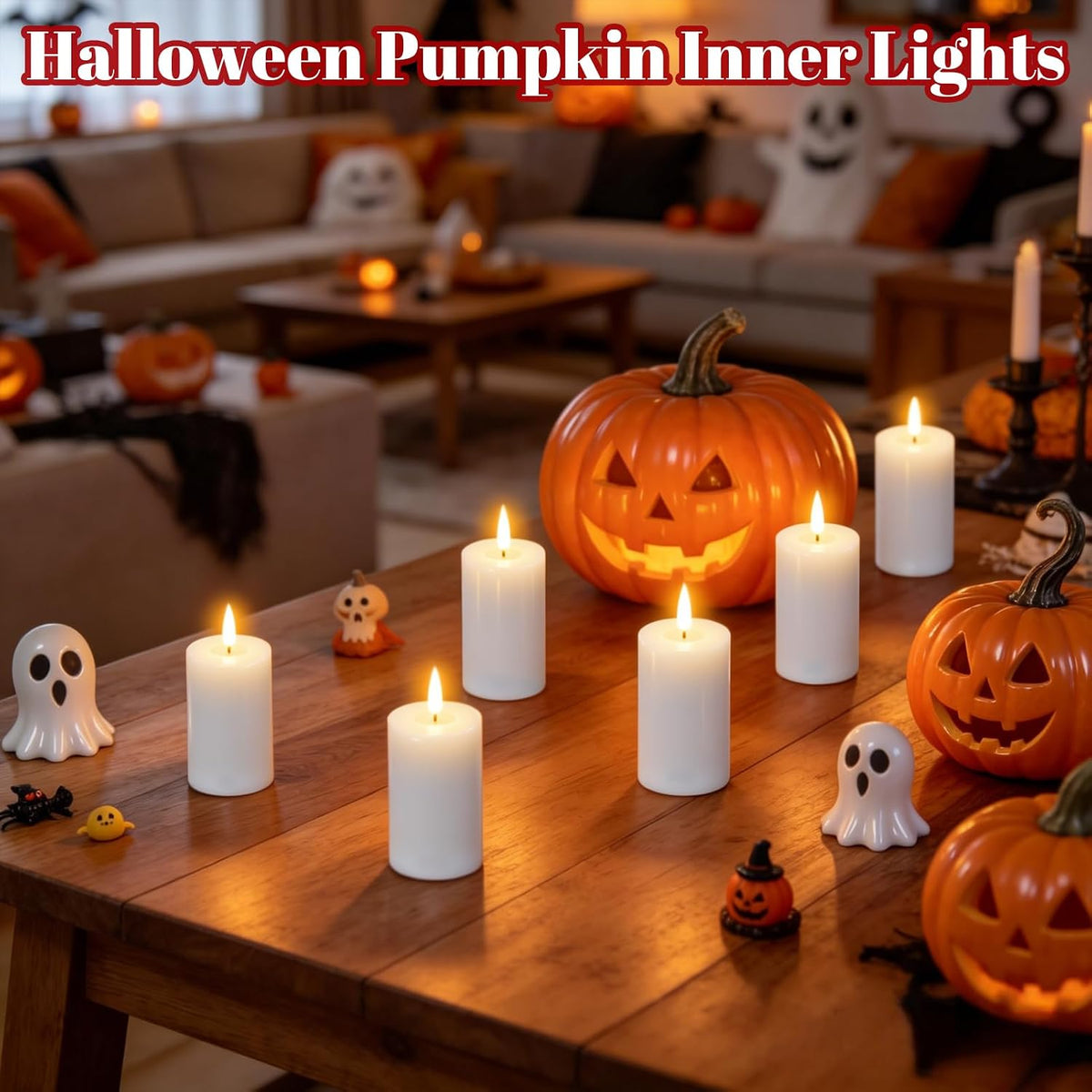 4.5" Rechargeable Flameless LED Pillar Candles with 10-Key Remote and Timer, 6 Pack White Real Wax 3D Wick Flickeing