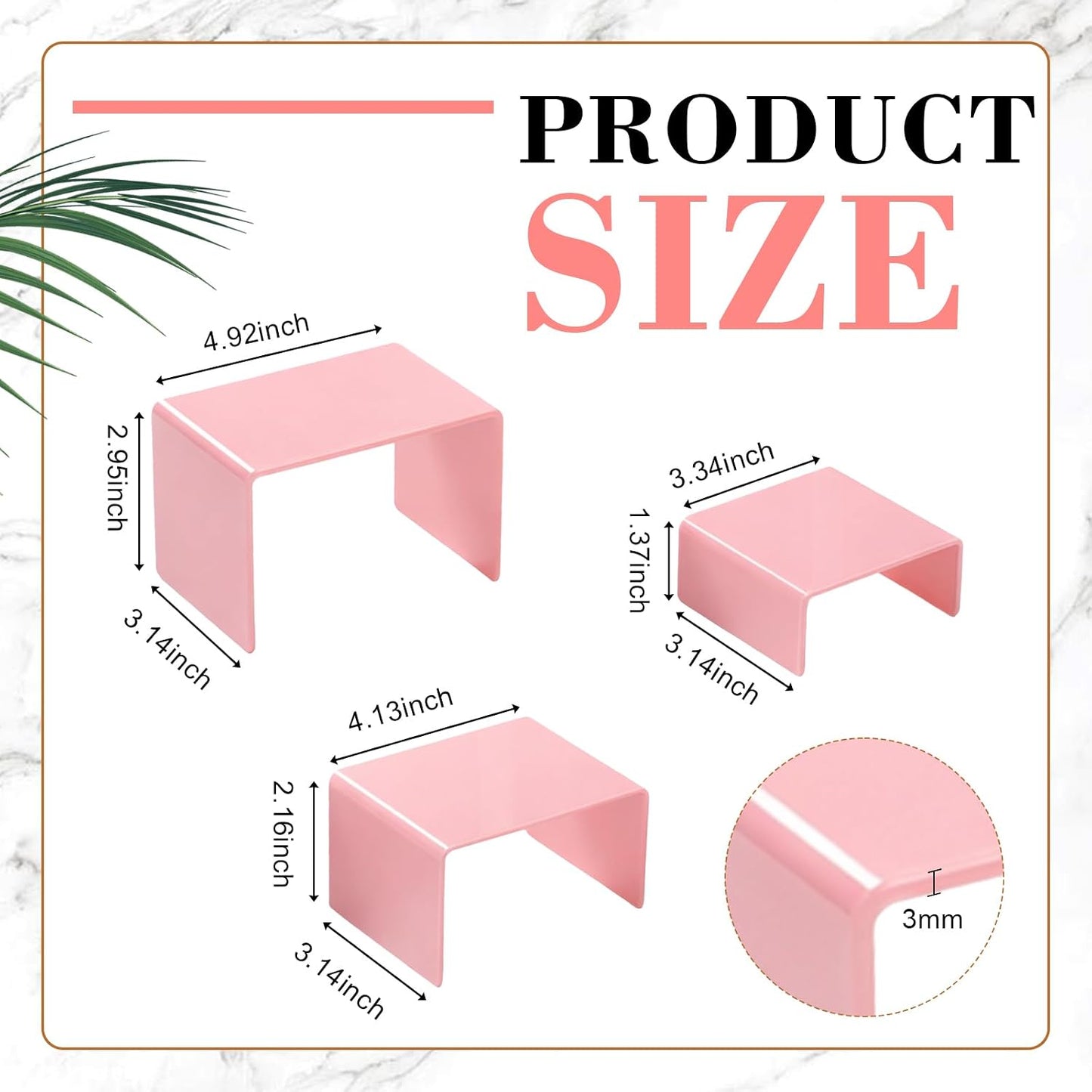 Product Stand / Acrylic Display Risers / Pink / Small Set / Set of 2