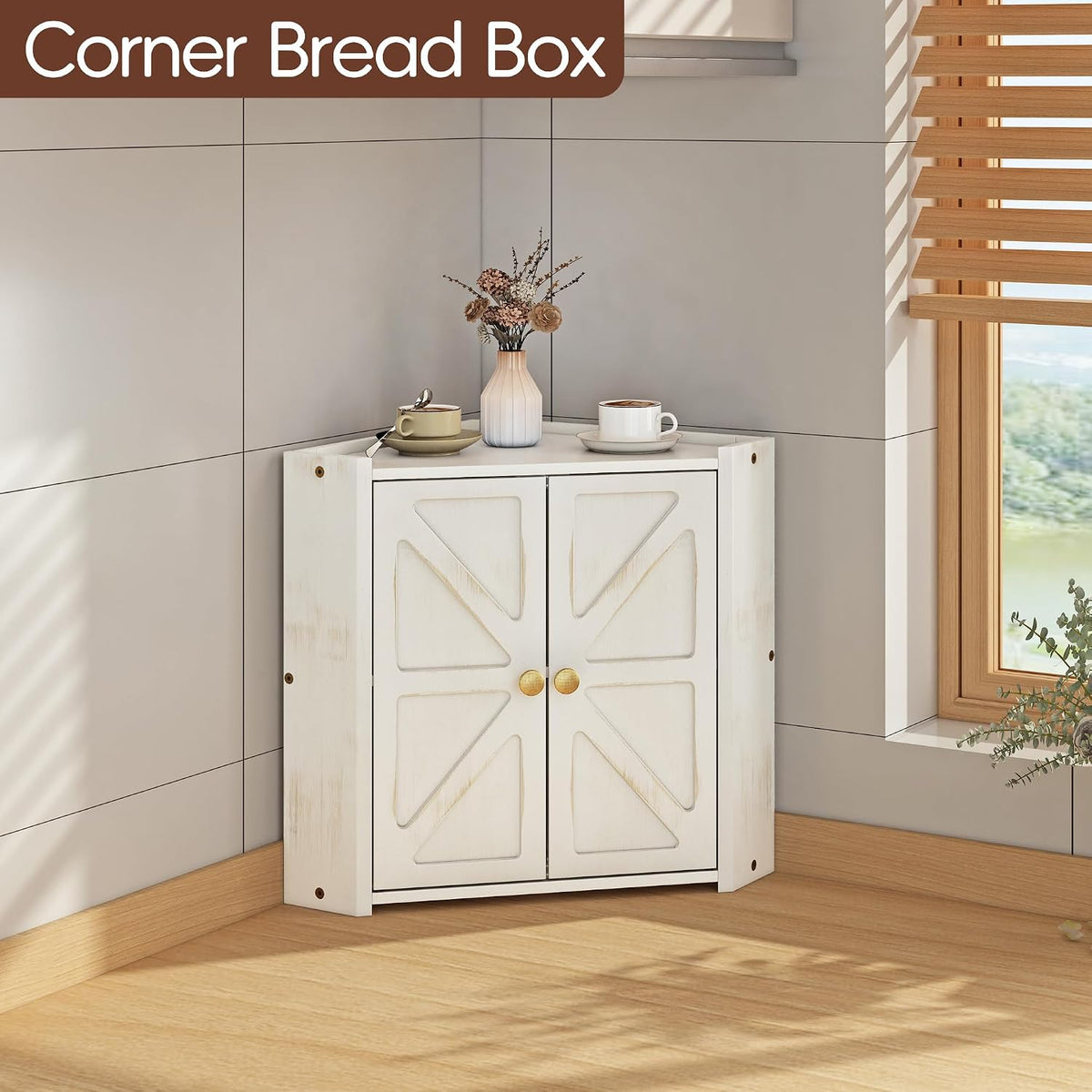 Bamboo Bread Box for Kitchen Countertop, Double Layer Breadbox | Natural bamboo, large capacity bread storage, fits
