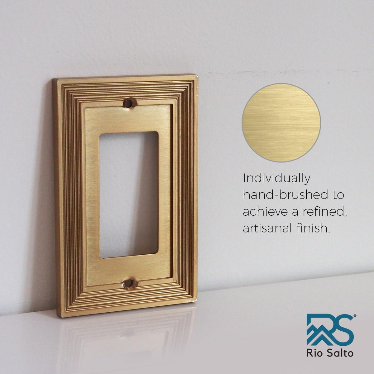 Rio Salto Gold Light Switch Cover Plate Outlet Covers Rocker Switch Plate Decorator GFCI Metal Outlet Cover Light