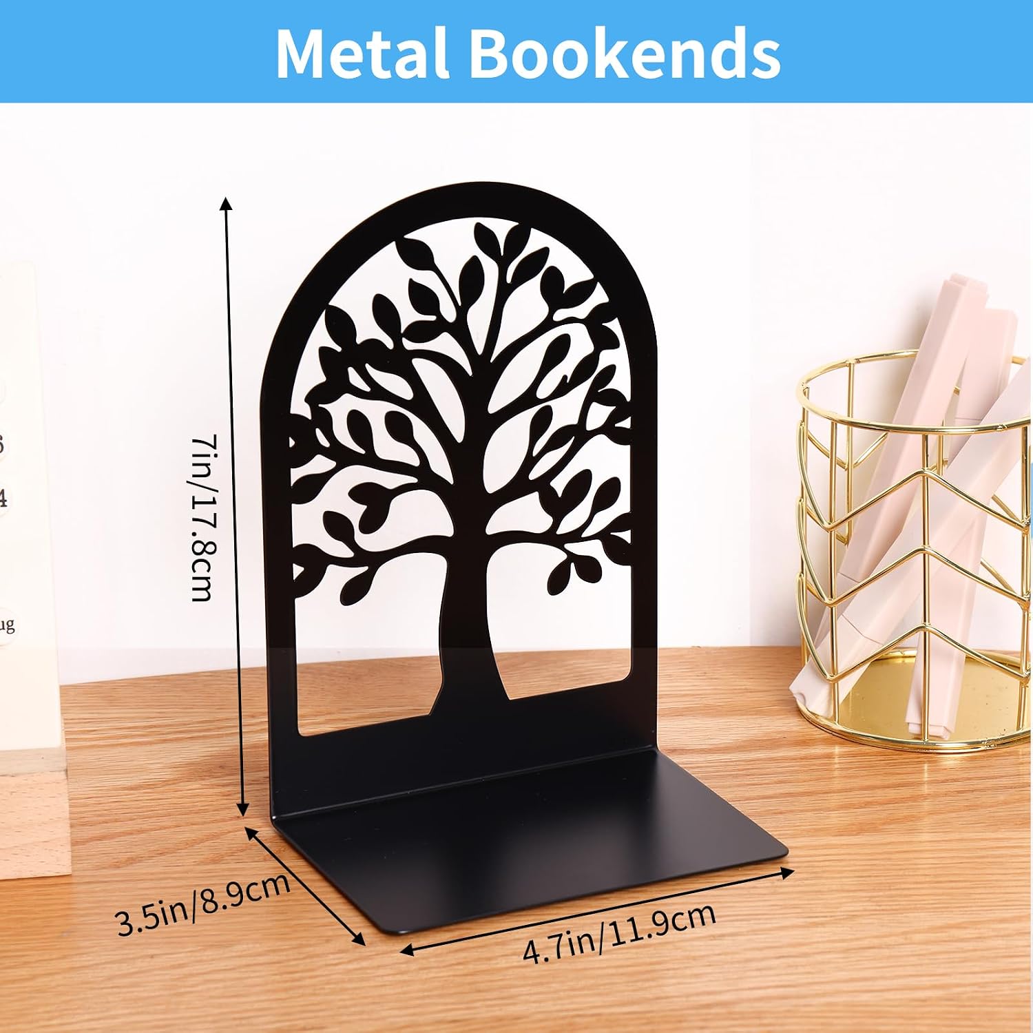 Metal Book Stoppers for Heavy / Black / Set of 10