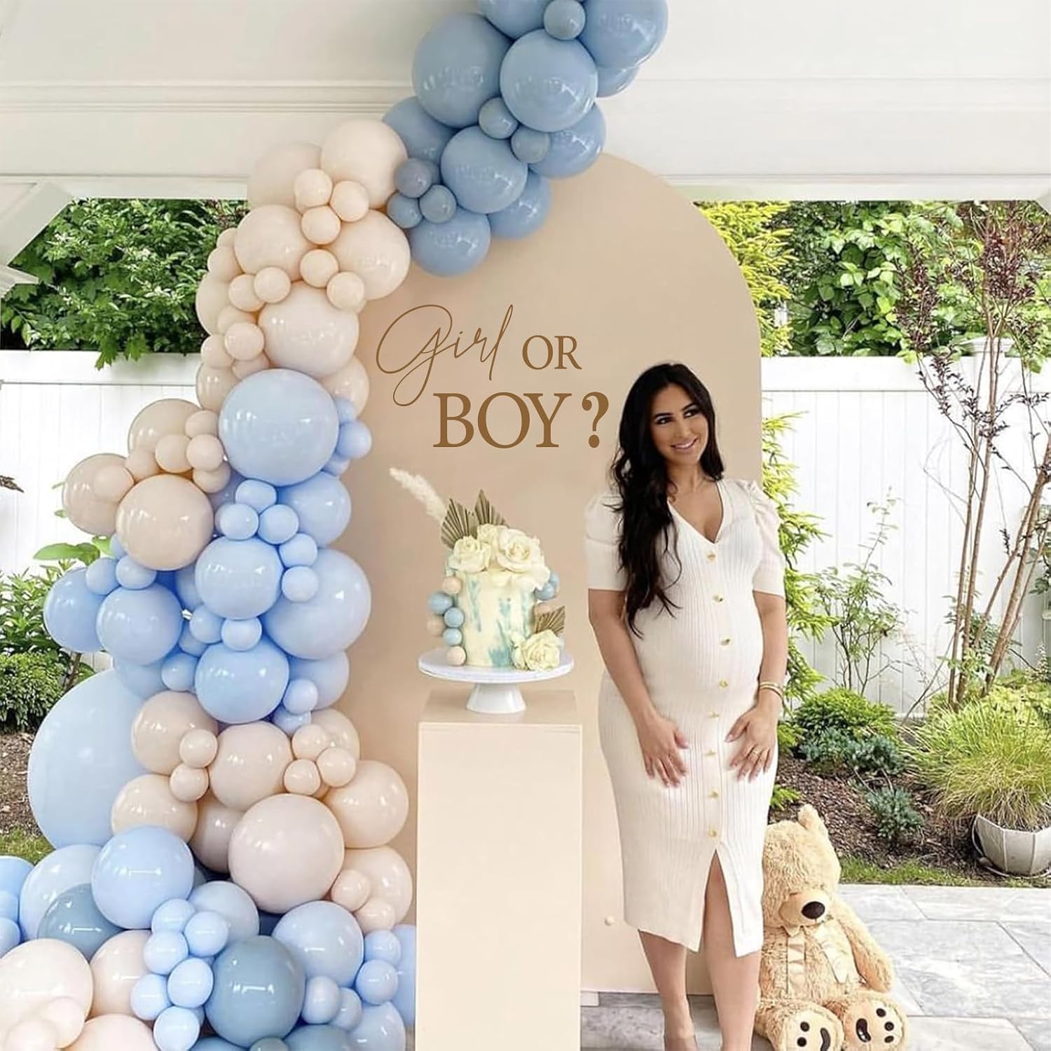 Gender Reveal Party Decal Sign Neutral Color Baby Shower Wall Stickers for Balloon / Girl or Boy
