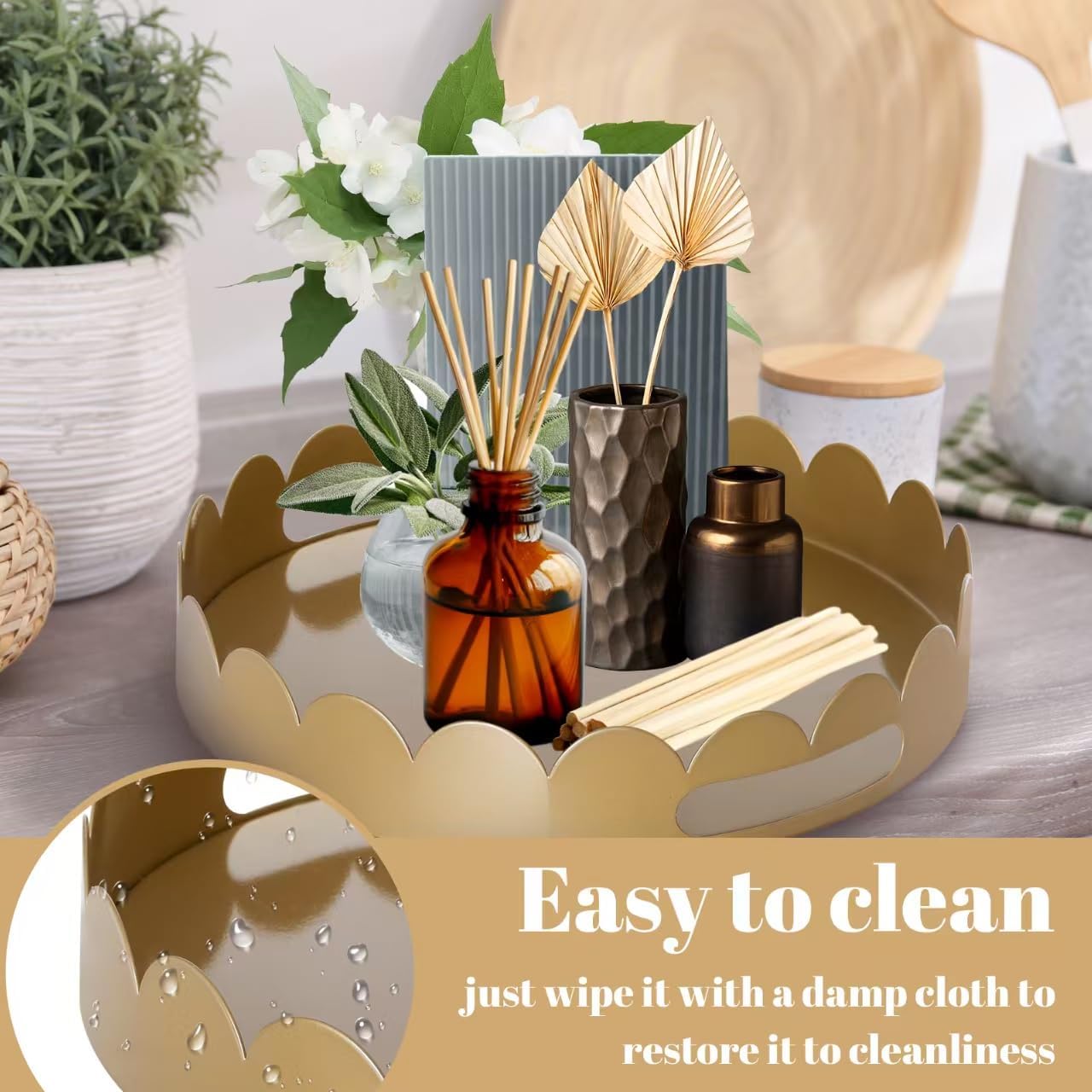 11" Versatile Ottoman Tray / Gold
