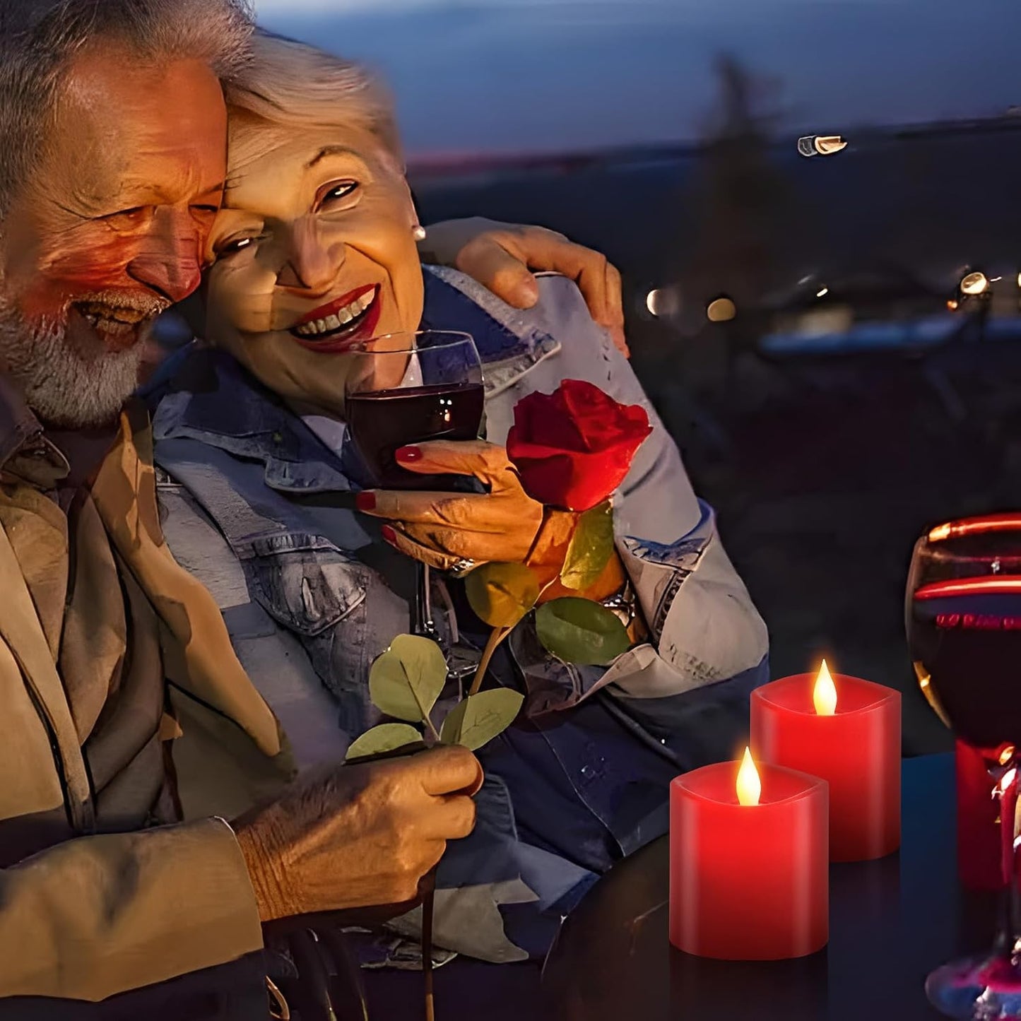 3x3 Flickering Flameless Candles Set of 2, LED Battery Operated Candles, 3 inch Flameless Candles with Remote Control