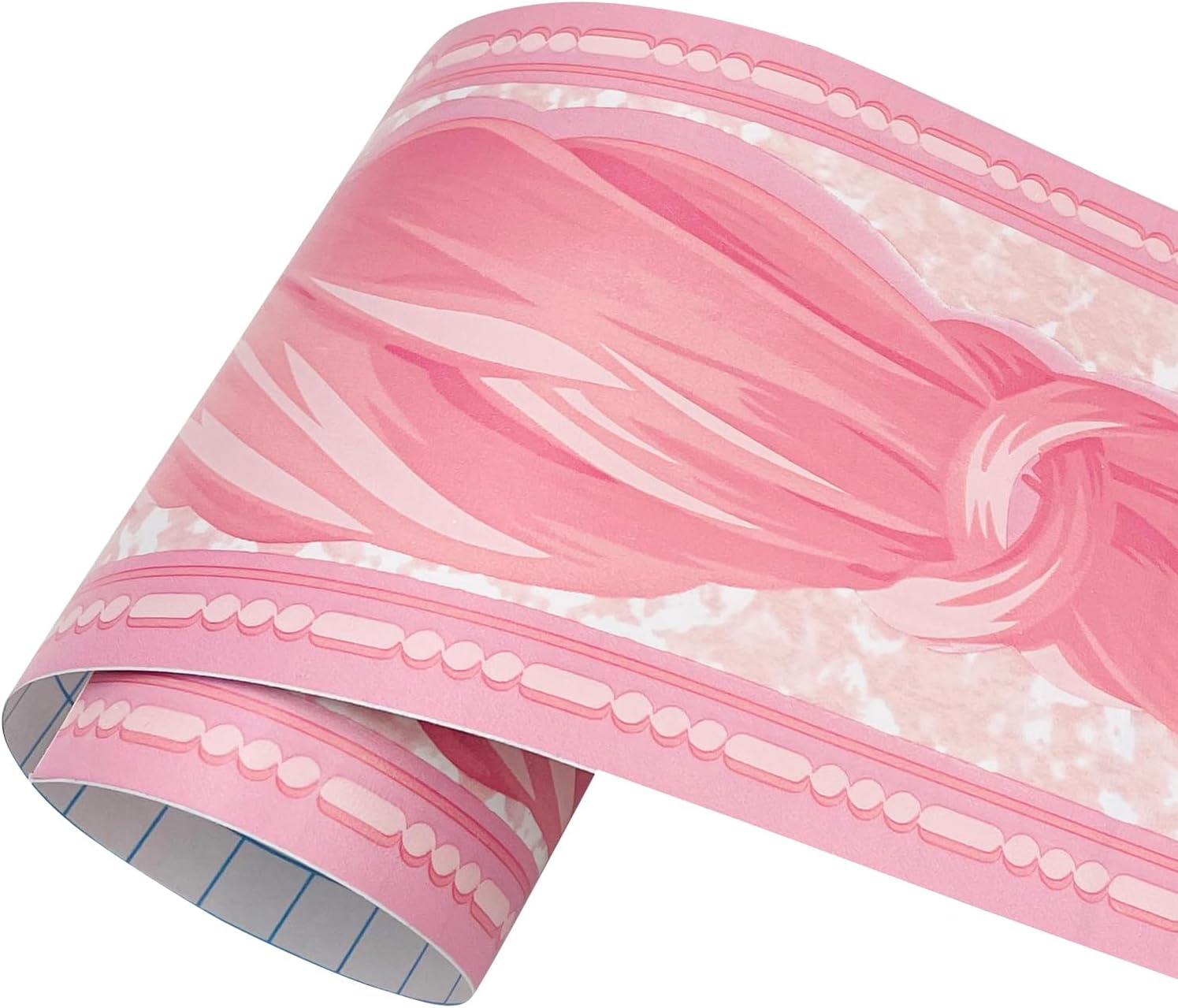 Yifely Bowknot Wallpaper Border Peel & Stick Wall Covering Kitchen Bathroom Bedroom Tiles / Pink