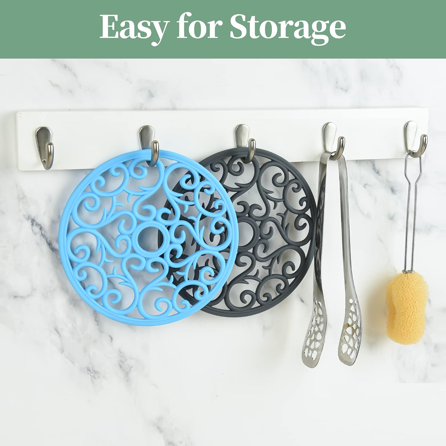 Trivets for Hot Dishes, Silicone Trivet Hot Pads for Kitchen, Silicone Trivets for Hot Pots and Pans, Round Silicon Pot