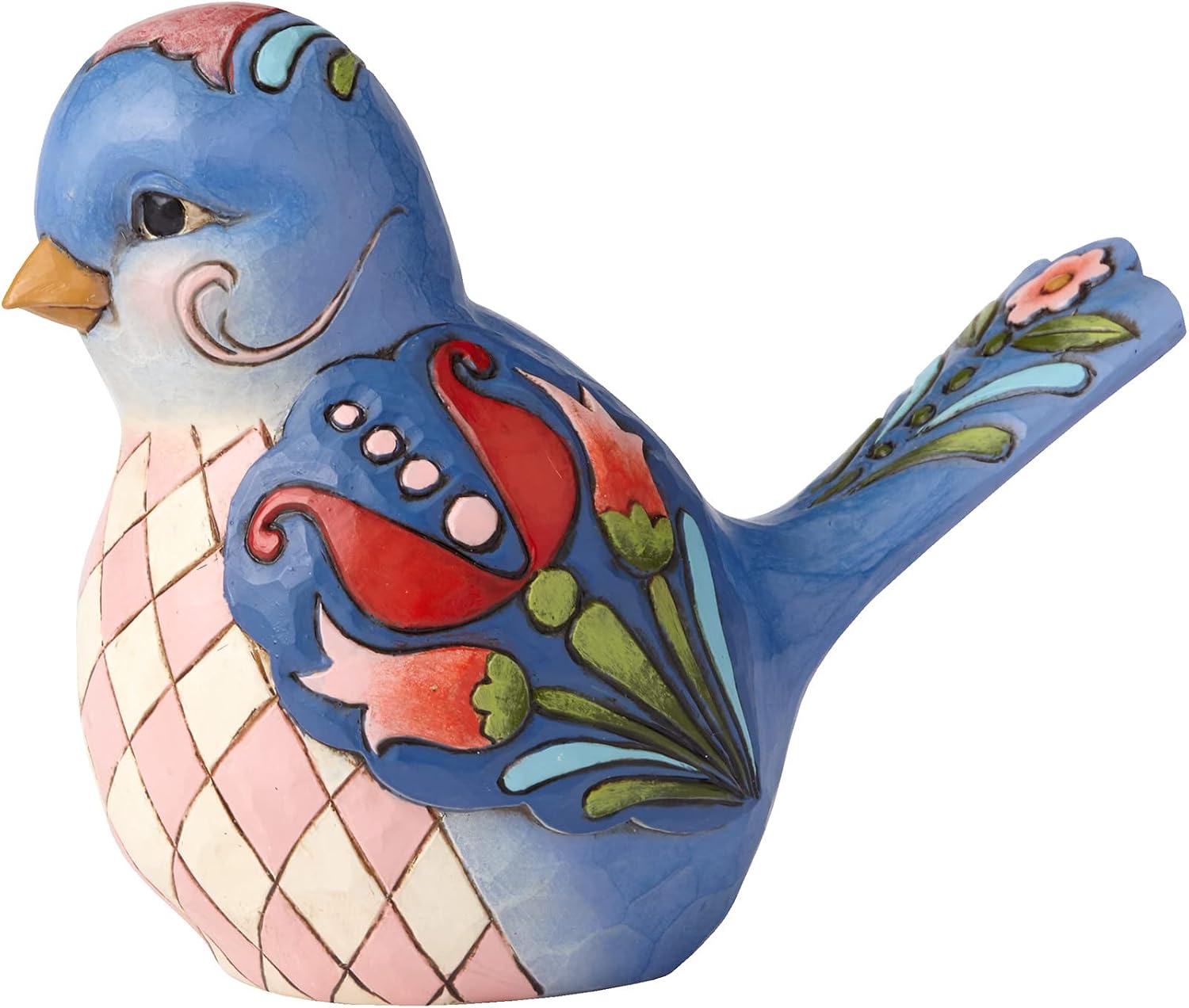 Jim Shore Heartwood Creek Bluebird of Happiness Floral Figurine / 4 Inch