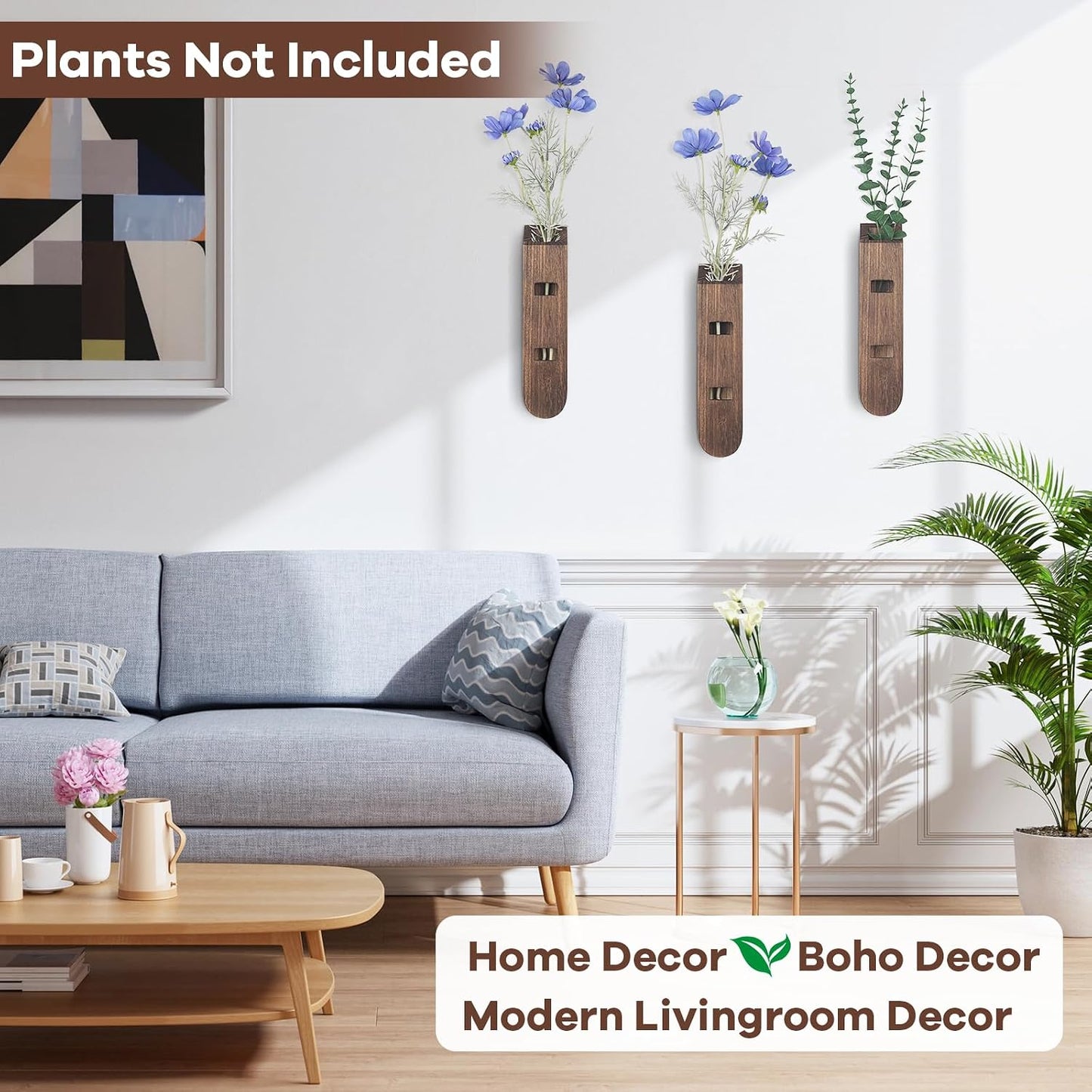 Wood Planter Set / Log Color-d / Set of 3