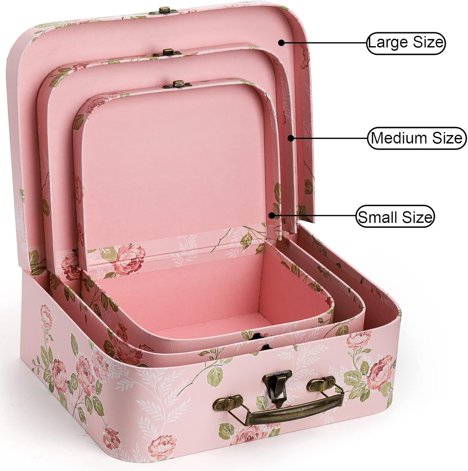 Paperboard Suitcases Storage Box Decorative Storage Boxes Gift Boxes / Set of 3