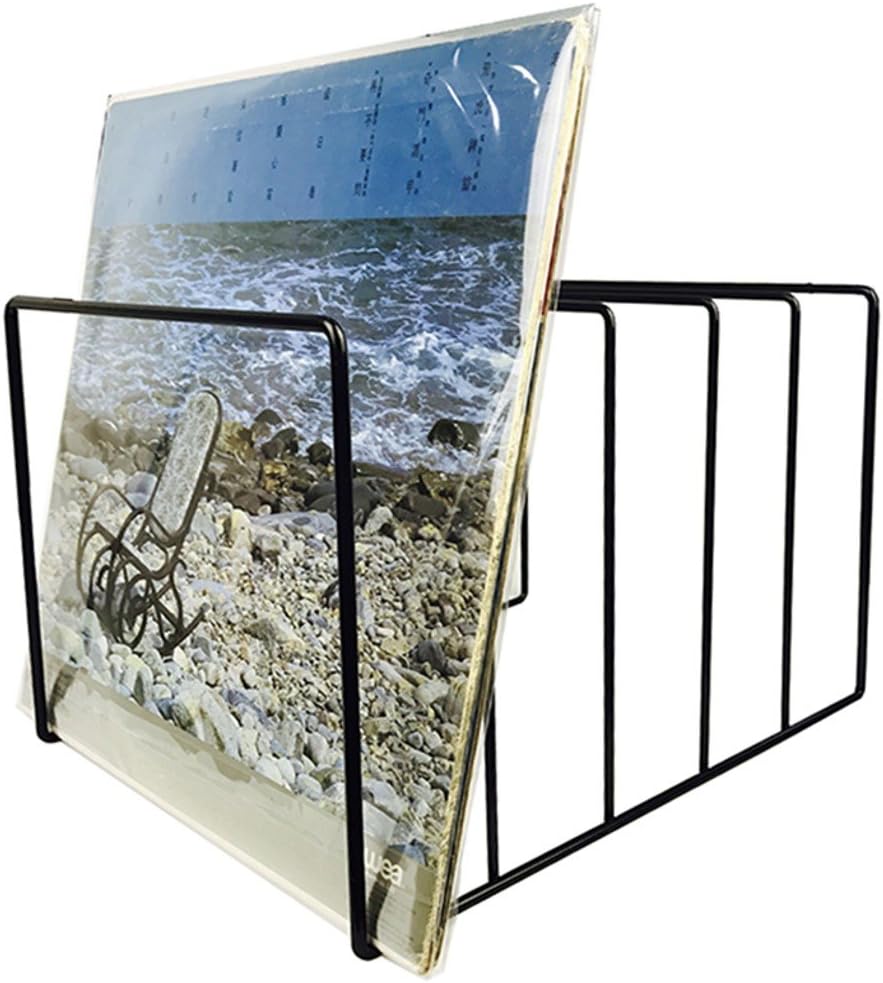 Record-Happy Vinyl Record Storage Holder Stand – Vinyl Coated Metal Wire Rack Holds up to 50 Album Lp’s - Premium