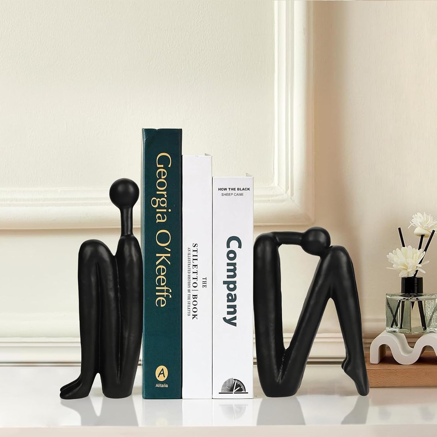 Thinker Cast Iron Bookends / Thinkera Black