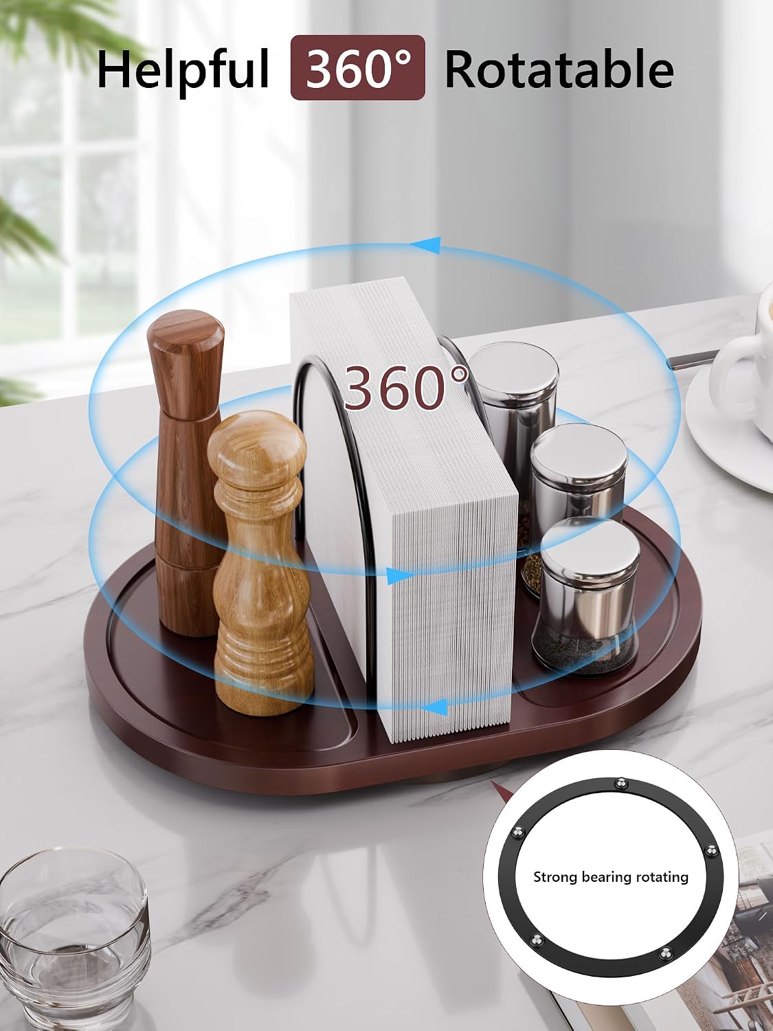 Rotating Napkin Holder / Walnut