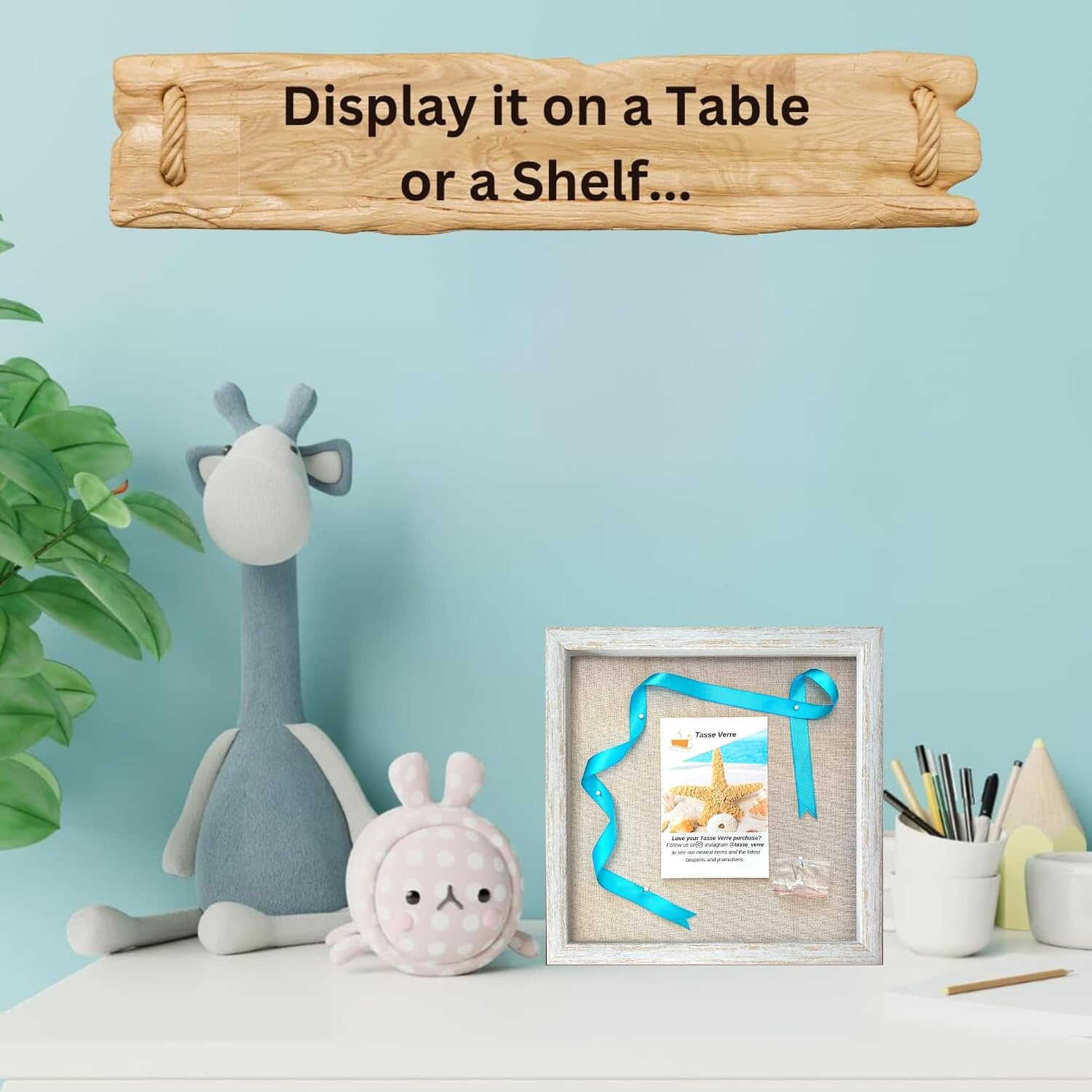 10x10 Rustic Display Shadow Box (2-Pack) Frame w/Linen Background and 16 Stick Pins - Ready to Hang Shadowbox Picture