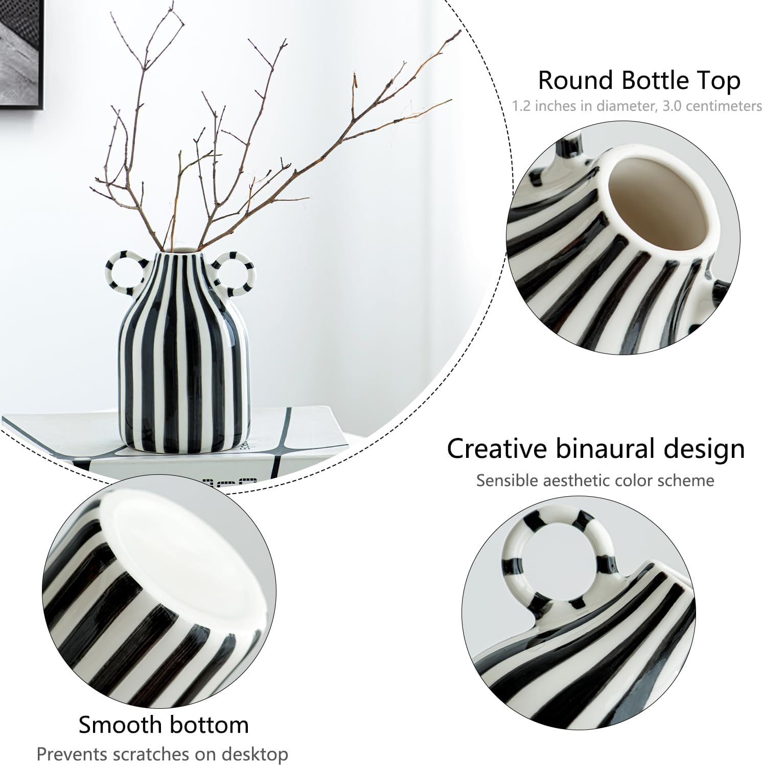 Ceramic Vase / Black and White