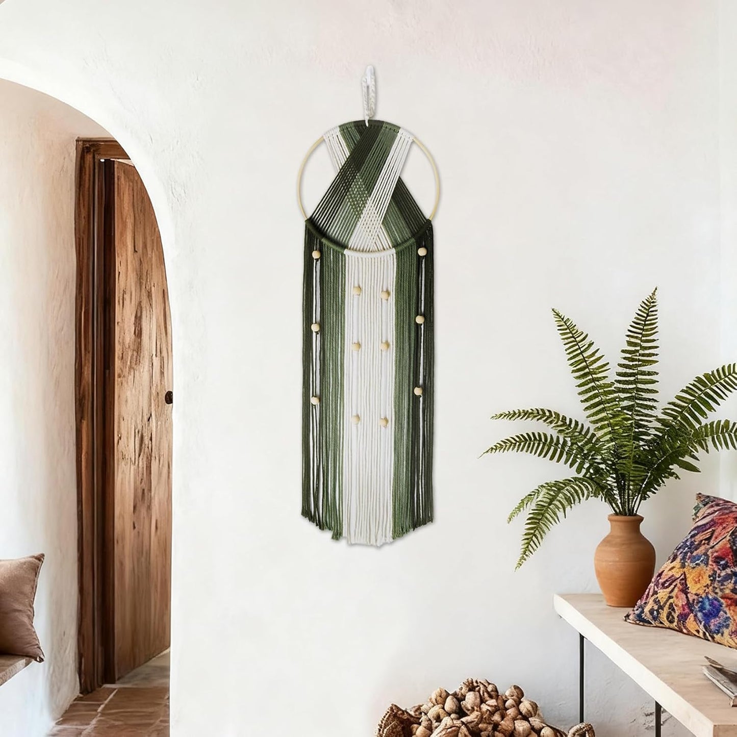Boho Macrame Wall Hanging / Green