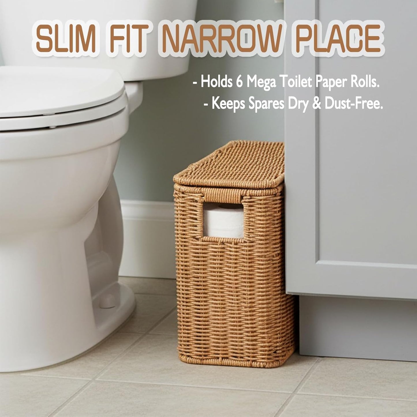 Decorative Poly Rattan Wicker Storage Bin