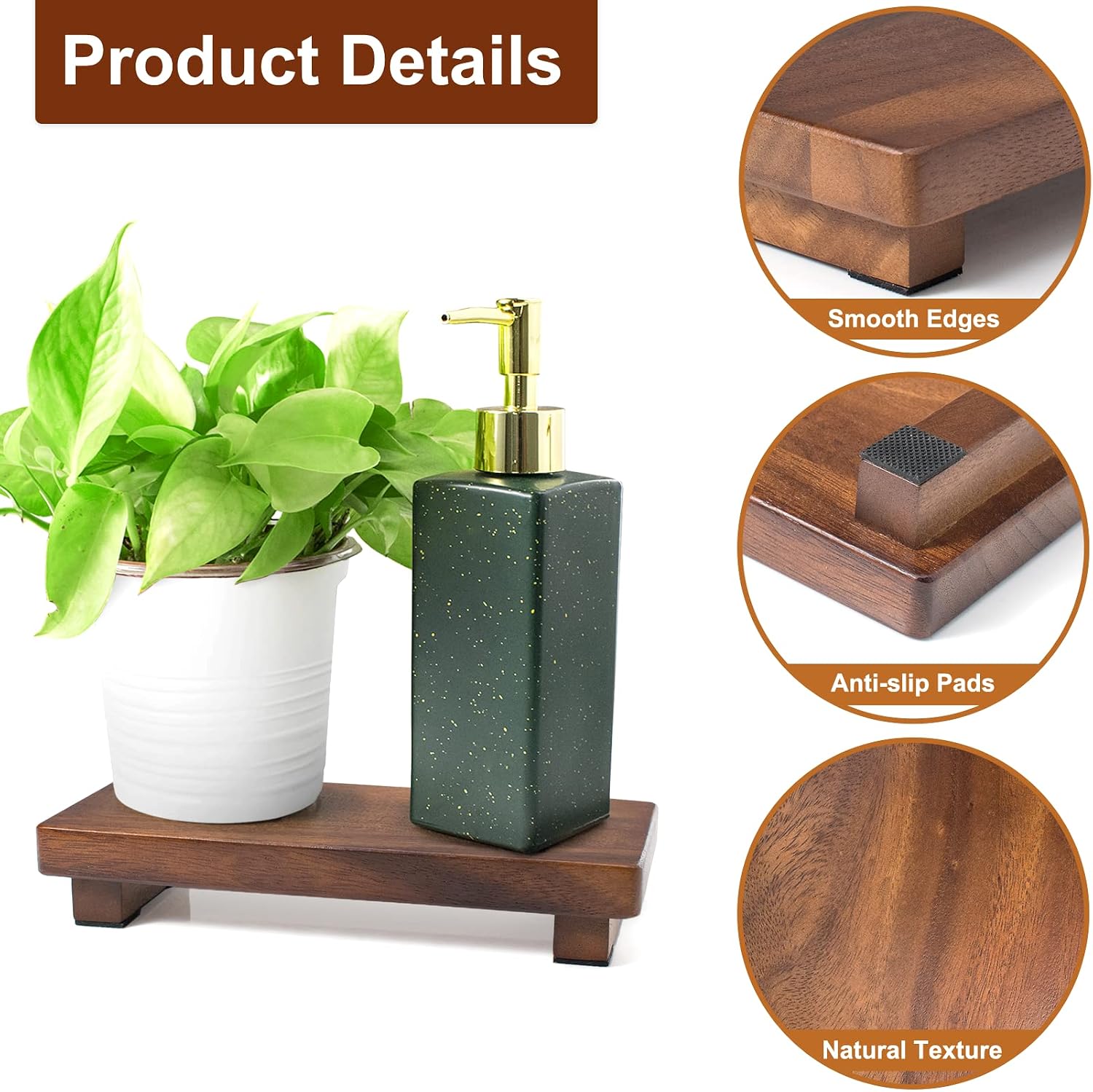 Walnut Wood Pedestal Stand