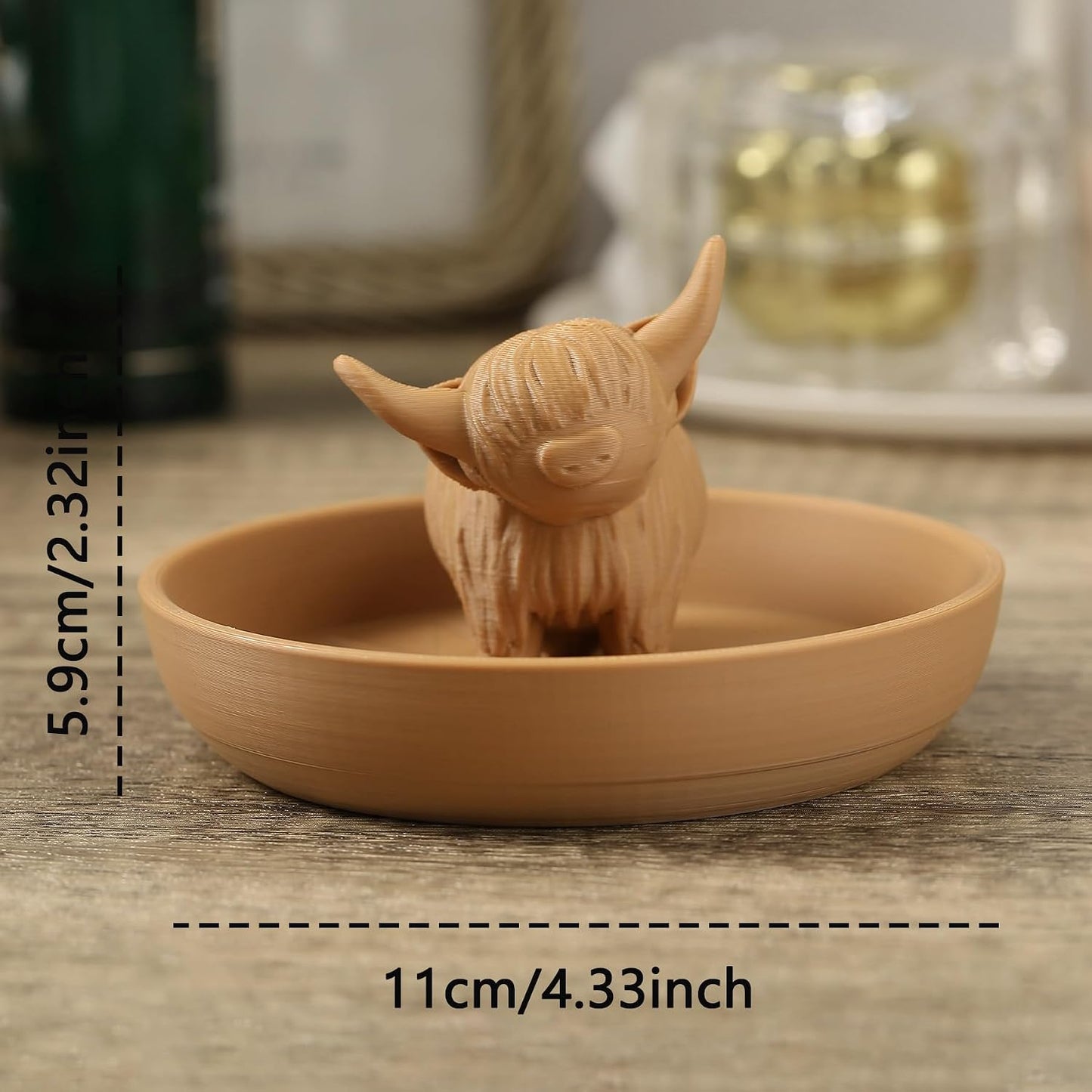 Highland Cow Ring Holder / Highland Cow Brown