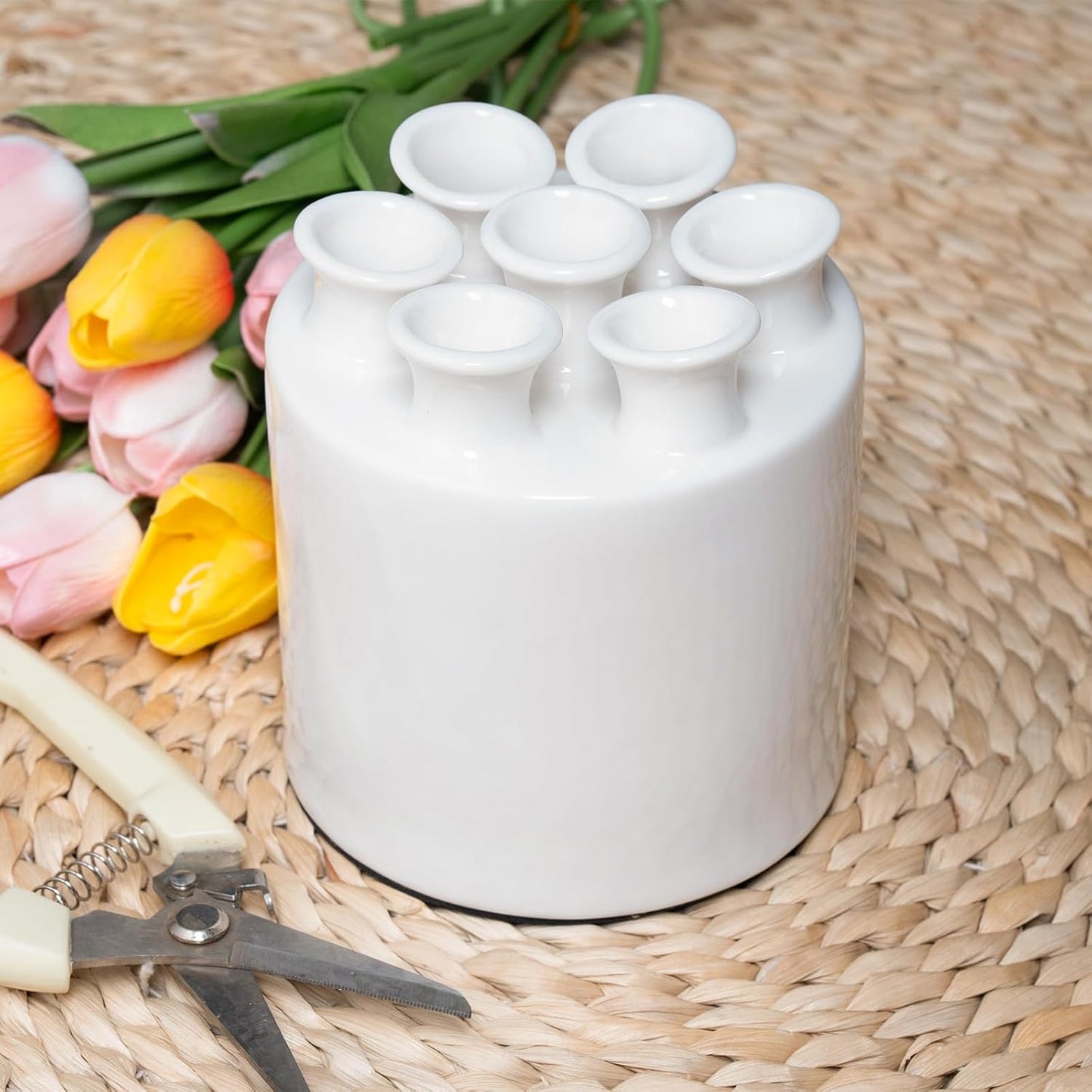 Large Ceramic Vase Modern Cylinder Design / Tulip Vase