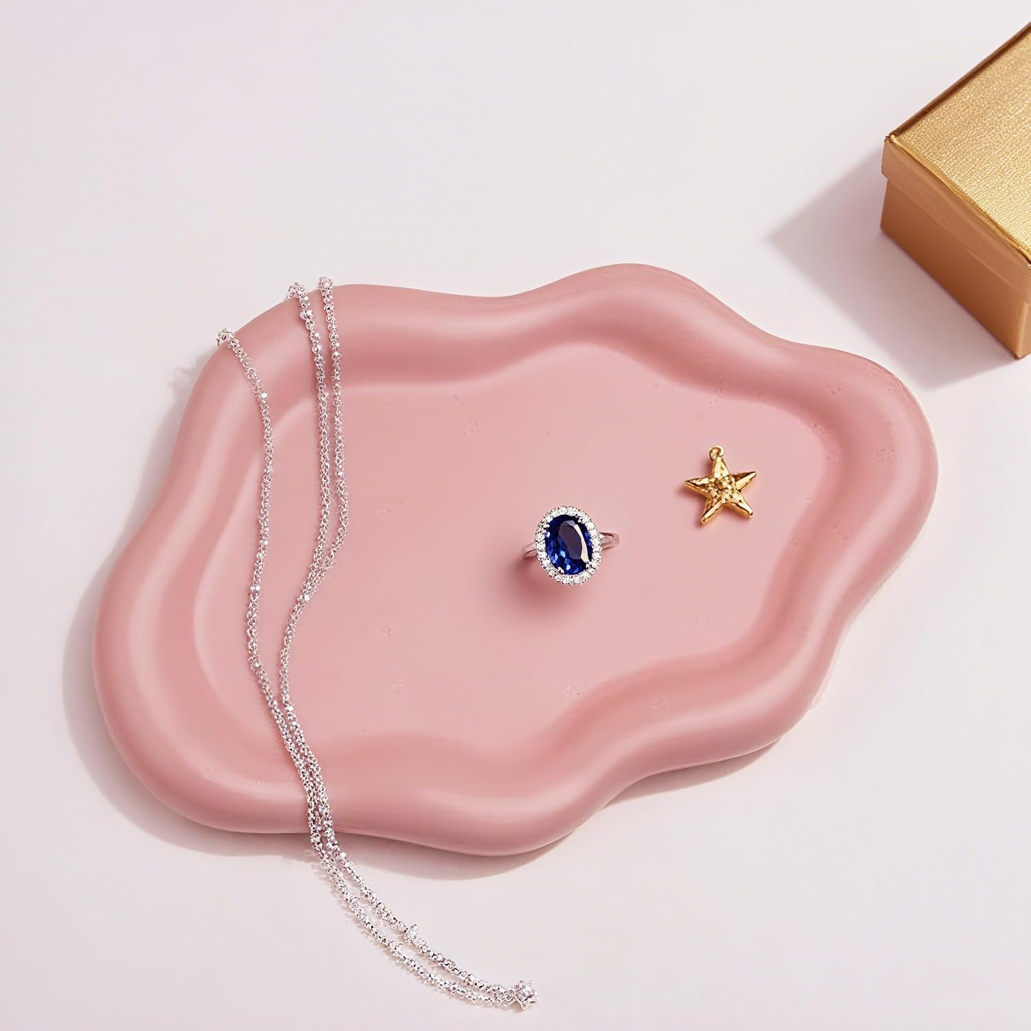 Watch Keys Tray Ring Dish / Spotted Matte Pink