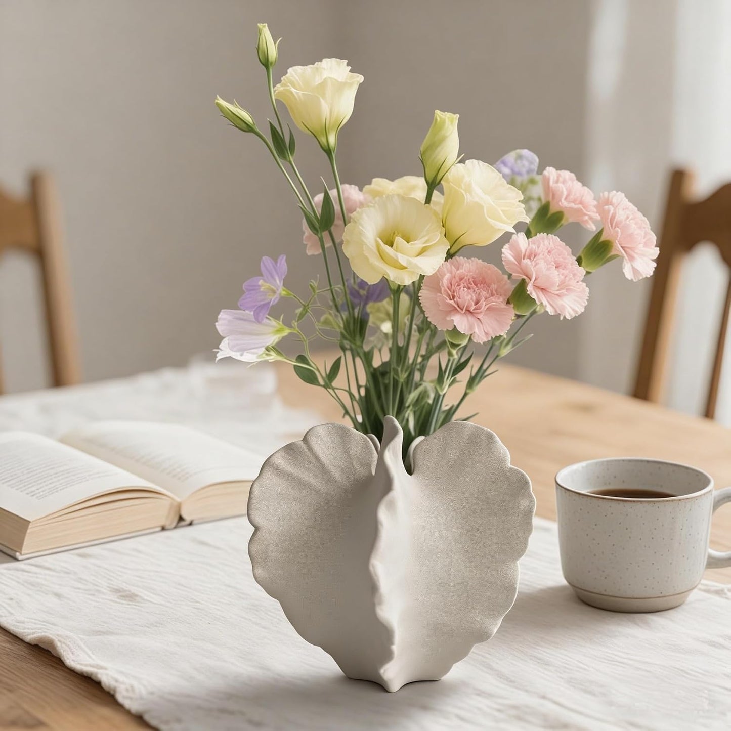 Small Ceramic Vase / Coral Vase / White / 7 Inch