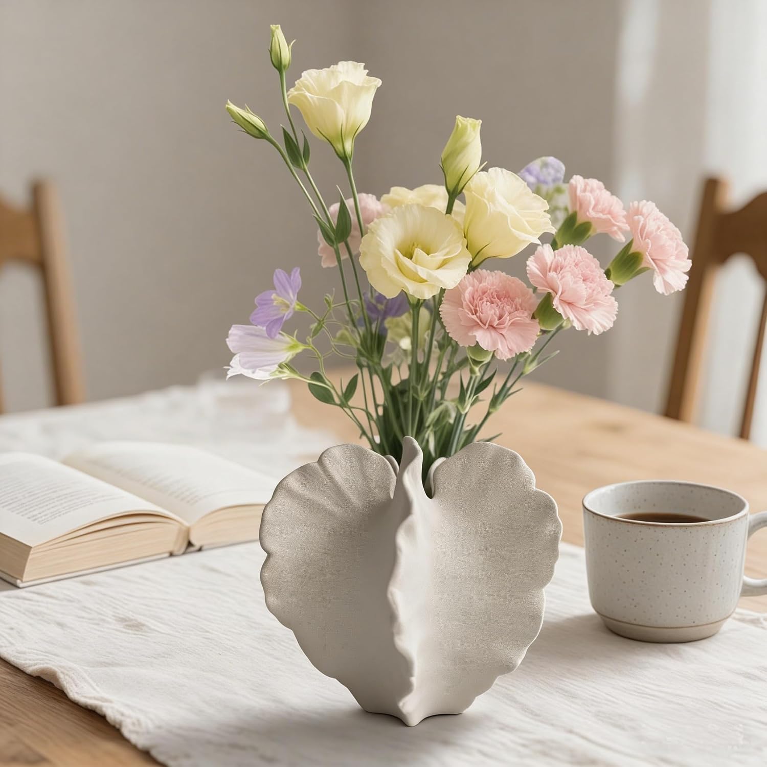 Small Ceramic Vase / Coral Vase / White / 7 Inch