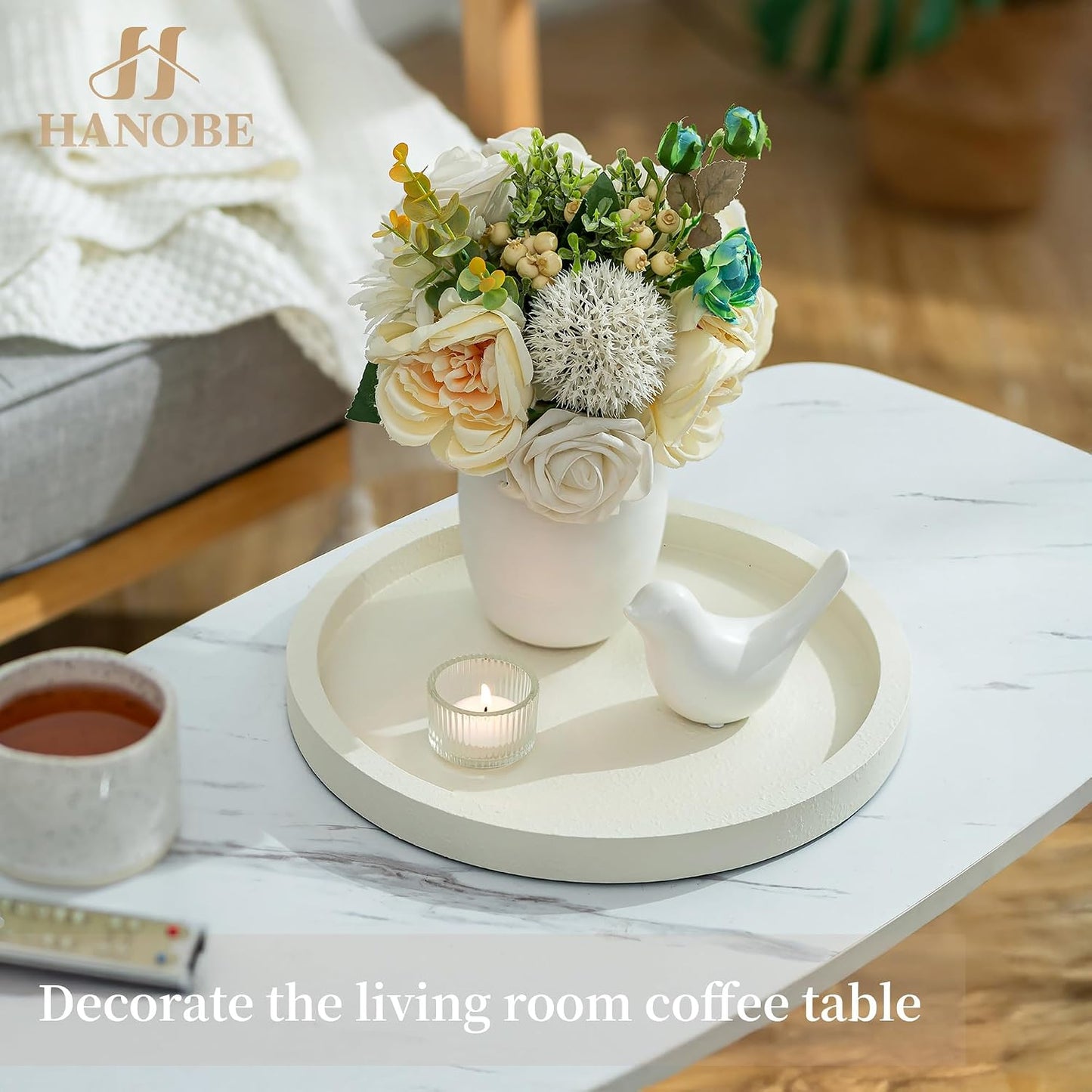 Decorative Trays / White Round Tray / CREAM WHITE