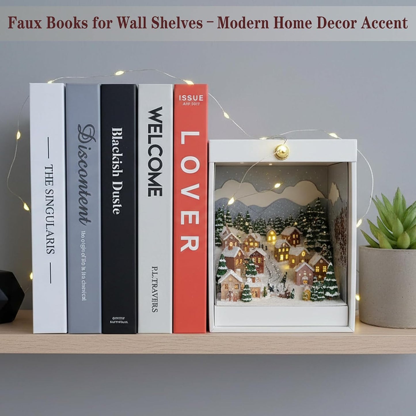 Decorative Faux Books Set / White&orange-medium / Set of 5