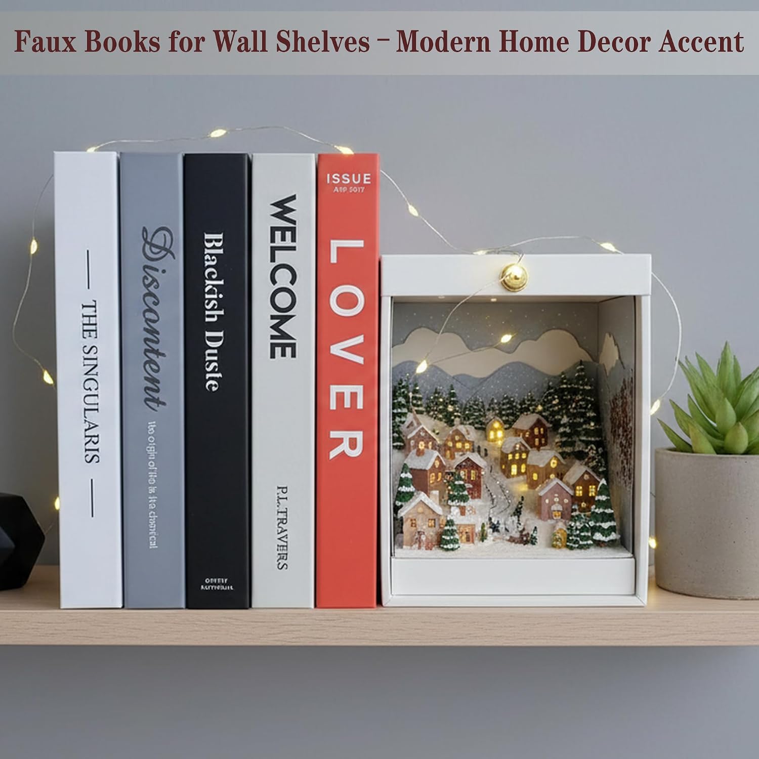 Decorative Faux Books Set / White&orange-medium / Set of 5