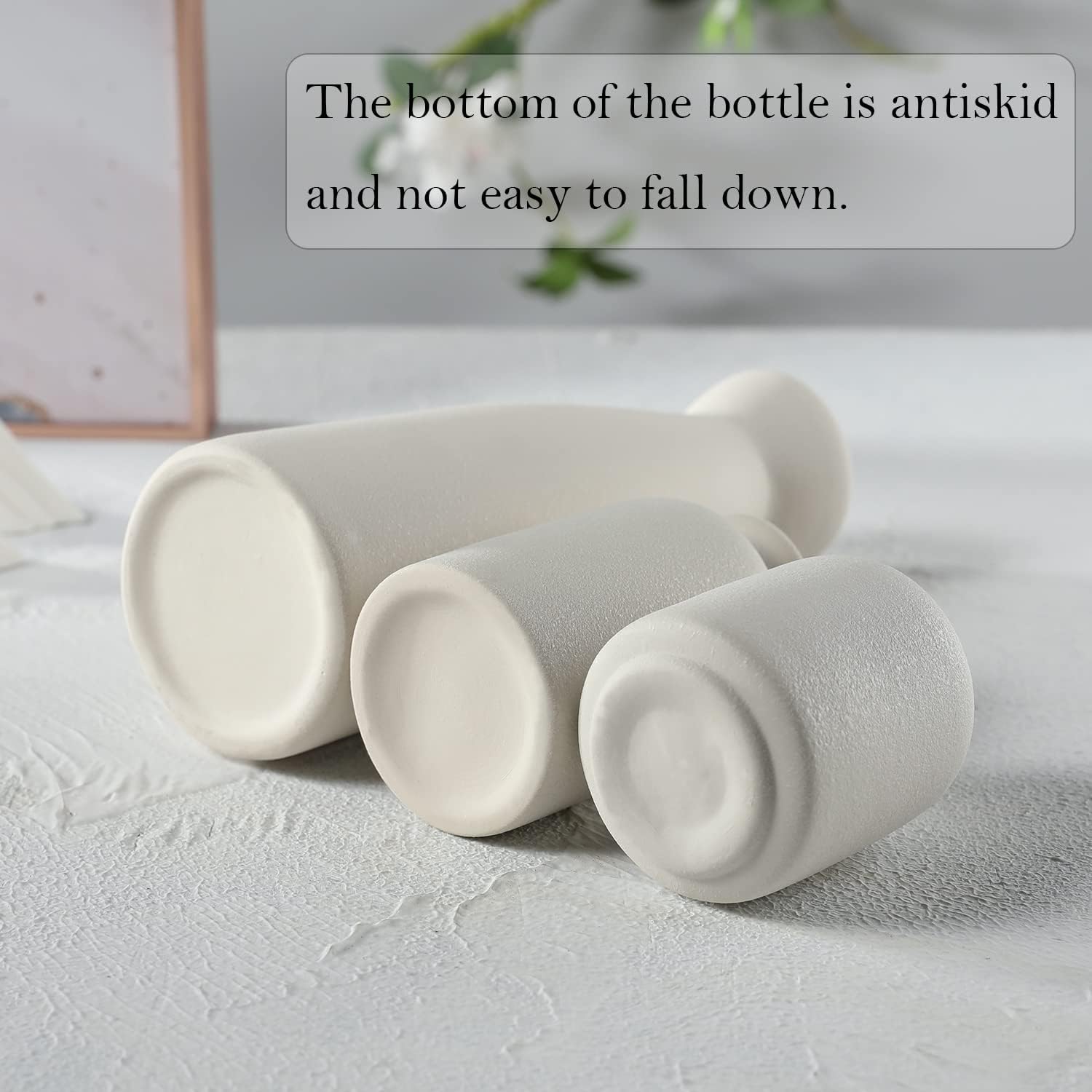 White Ceramic vase Set-3 Small Flower vases for Decor / 3set-white