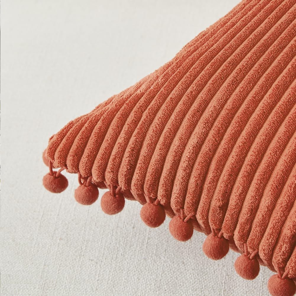 Decorative Throw Pillow Covers / 18 x 18 / Burnt Orange / Set of 2