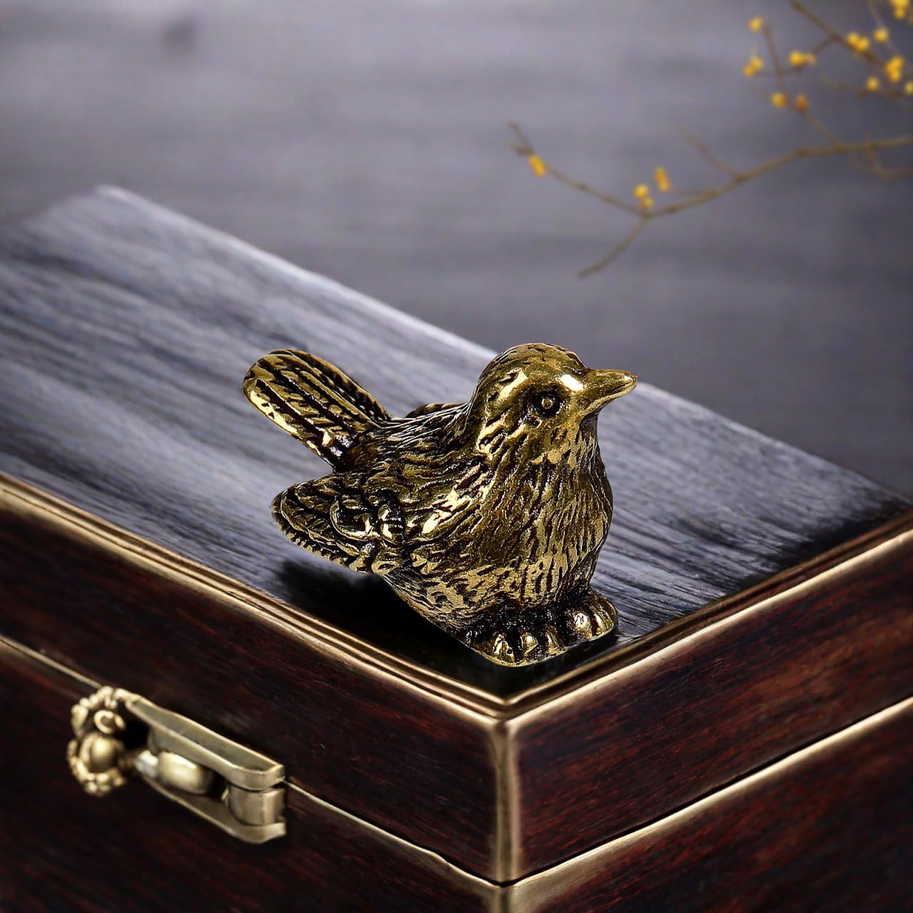 Brass Sparrow Brass Bird Statues / Set of 5