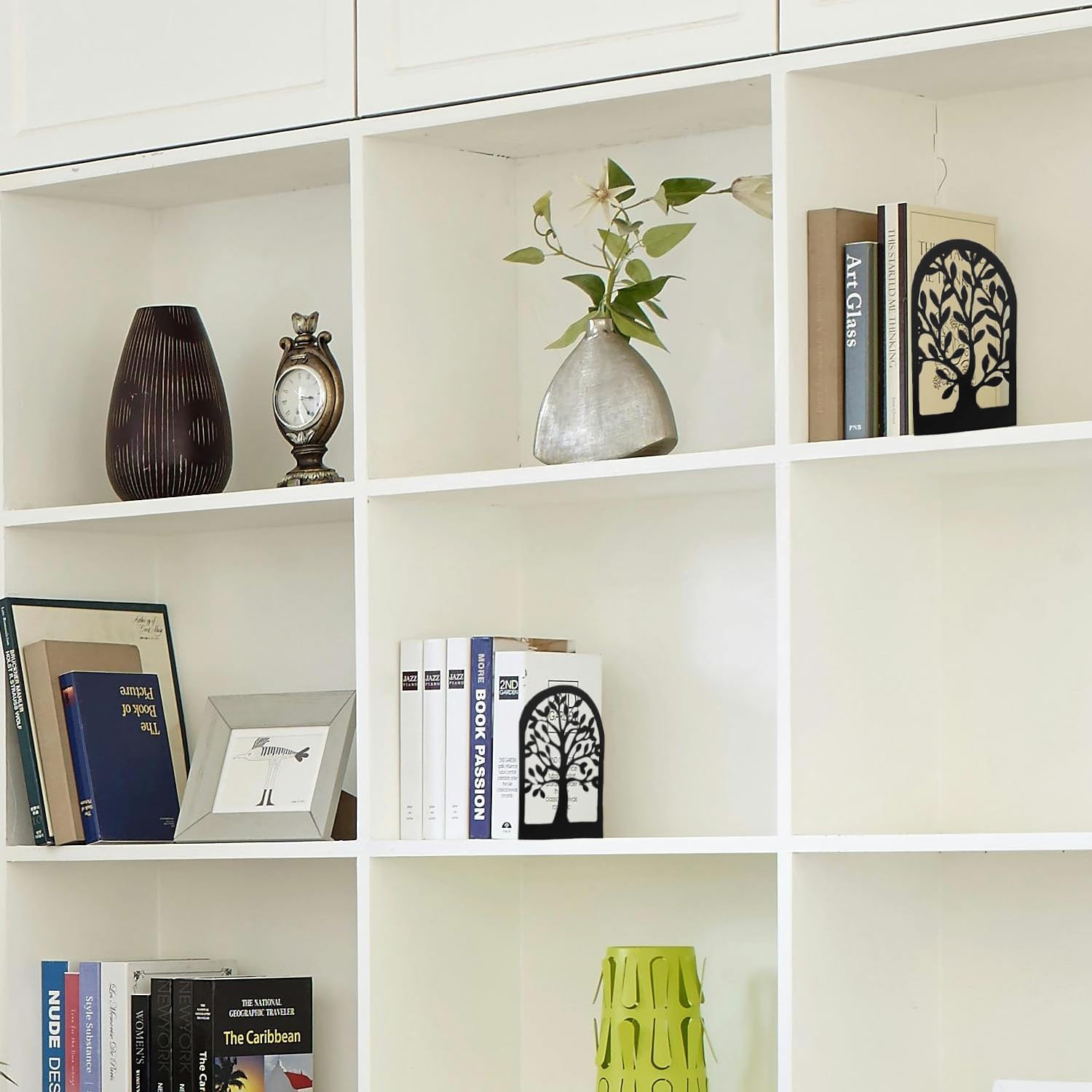 Modern Metal Tree Book Ends
