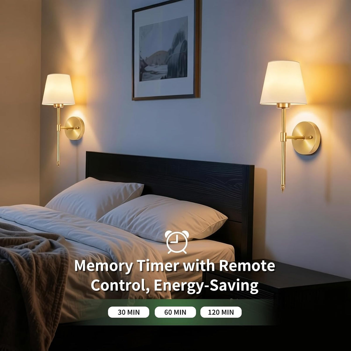 Battery Operated Wall Sconces Set of 2, Wireless Battery Wall Light | with 5200mAh Dimmable Bulbs with Remote,RGB15