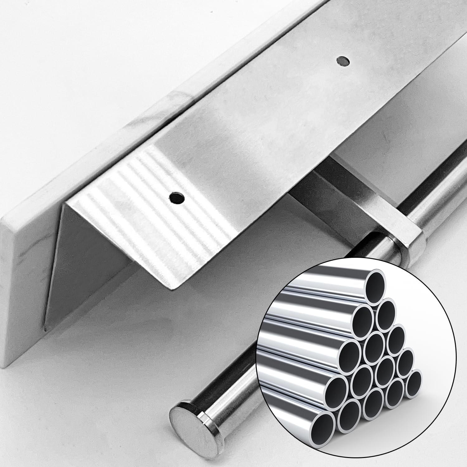 Toilet Paper Holder with Shelf, Double Toilet Paper Holder Wall Mount and 2PCS Free Adhesive Hooks for Bathroom