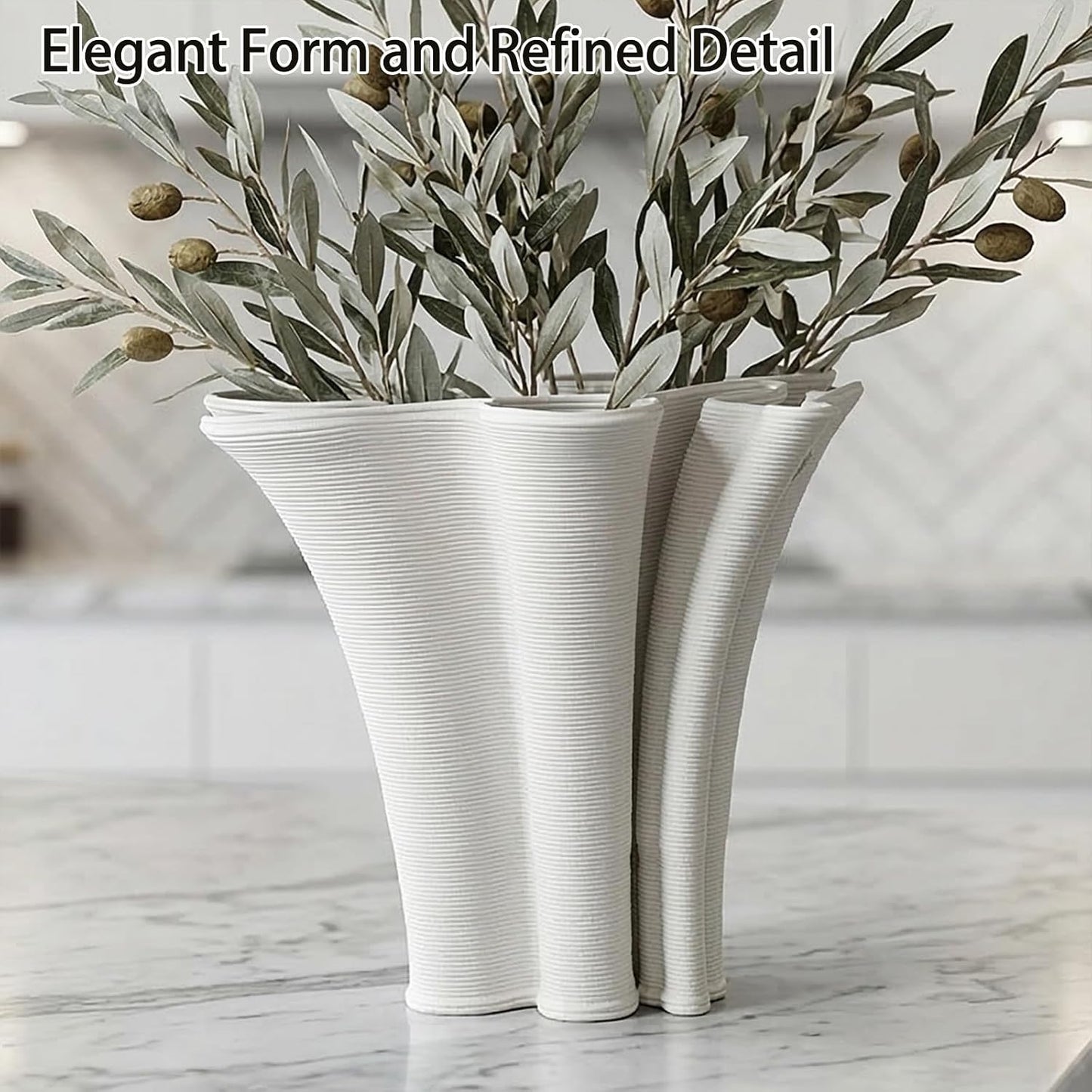 White Ceramic Vase / White-b, 5.9 Inch