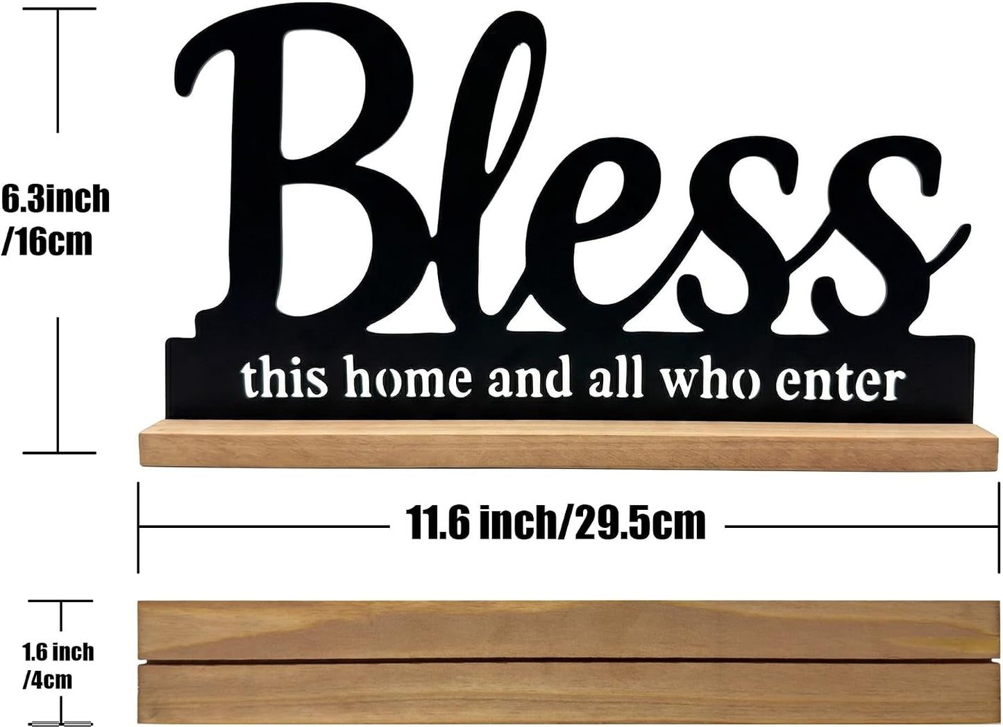 Metal Bless This Home Sign for Tabletop Decor / Black-bless / 11.6 Inch