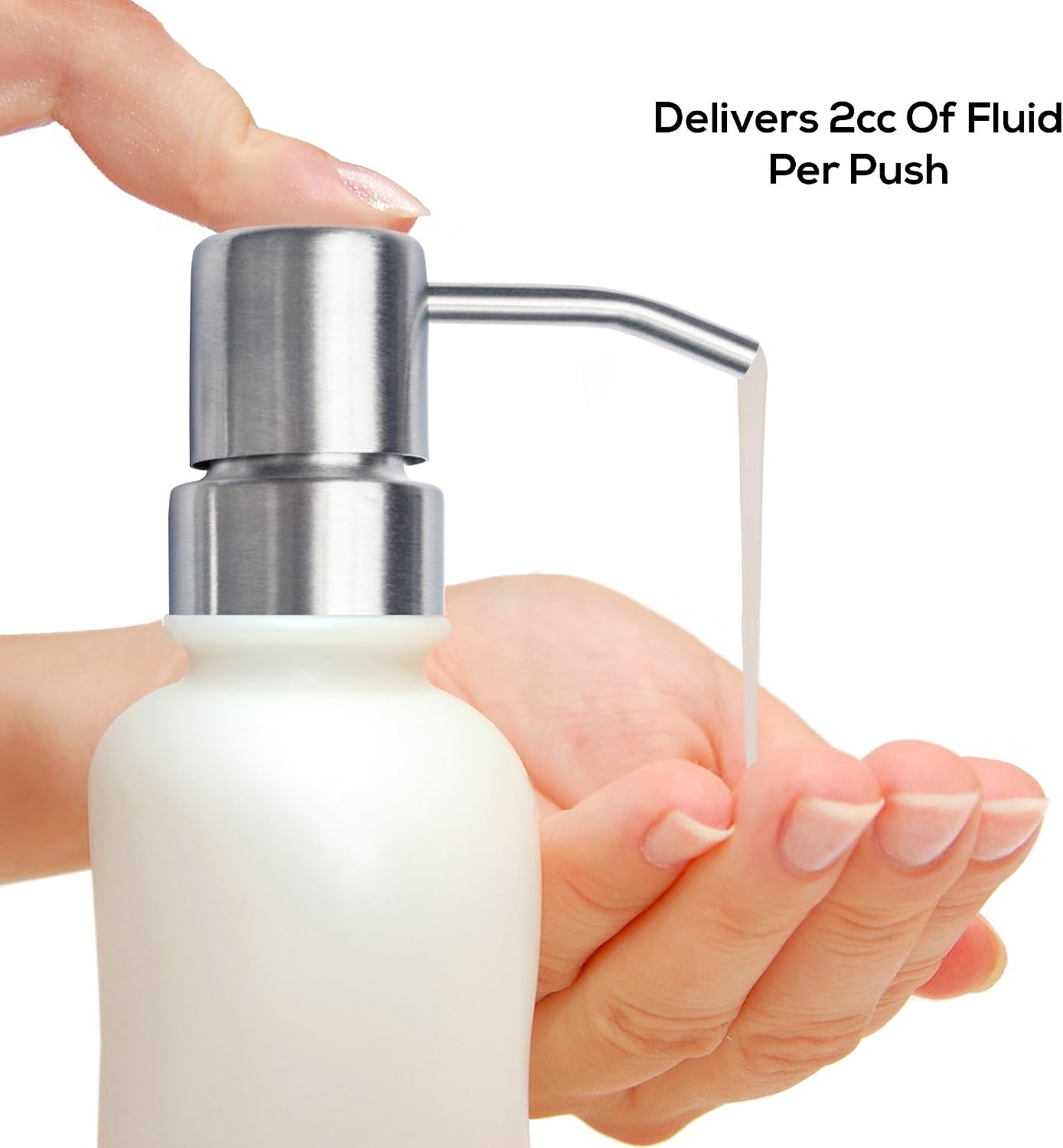 Bathroom Countertop Soap Dispensers (Brushed Nickel, 4 Pack)