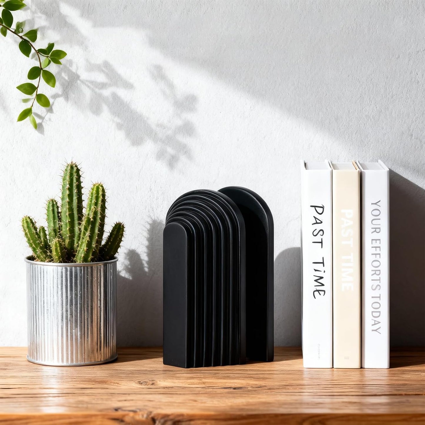 Modern Matte Decorative Book Ends / Black
