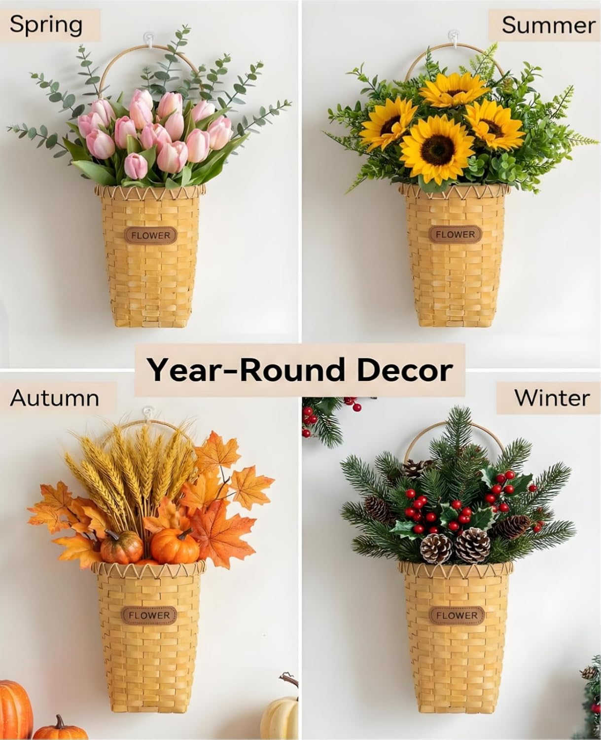 Woven Hanging Basket / Cone-shaped / 9 Inch
