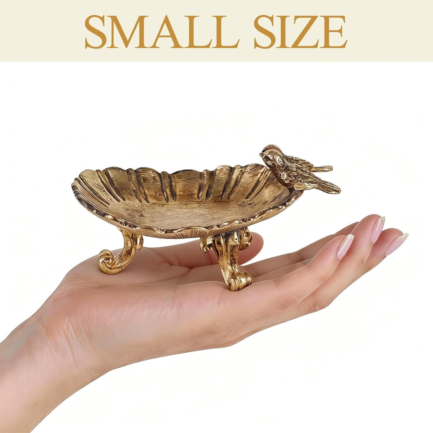 Vintage Ring Holder Jewelry Dish / Gold