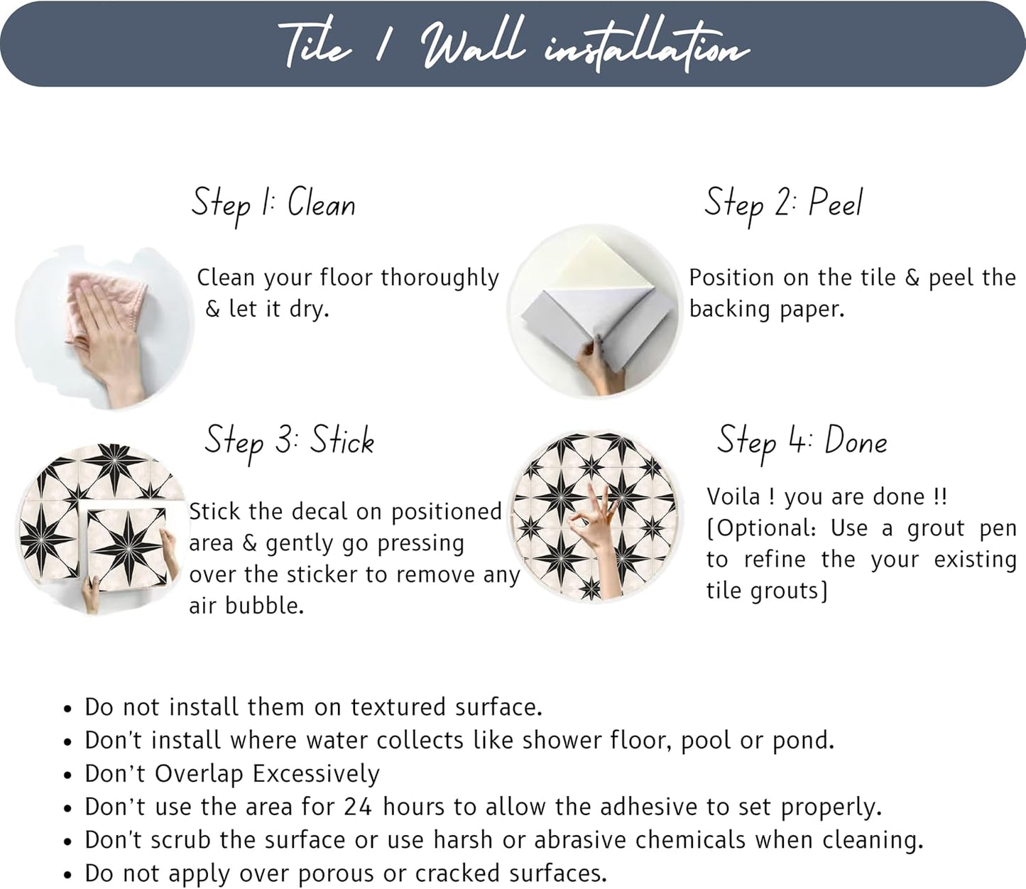 Tangier Peel and Stick Tile Stickers / 4.25 x 4.25